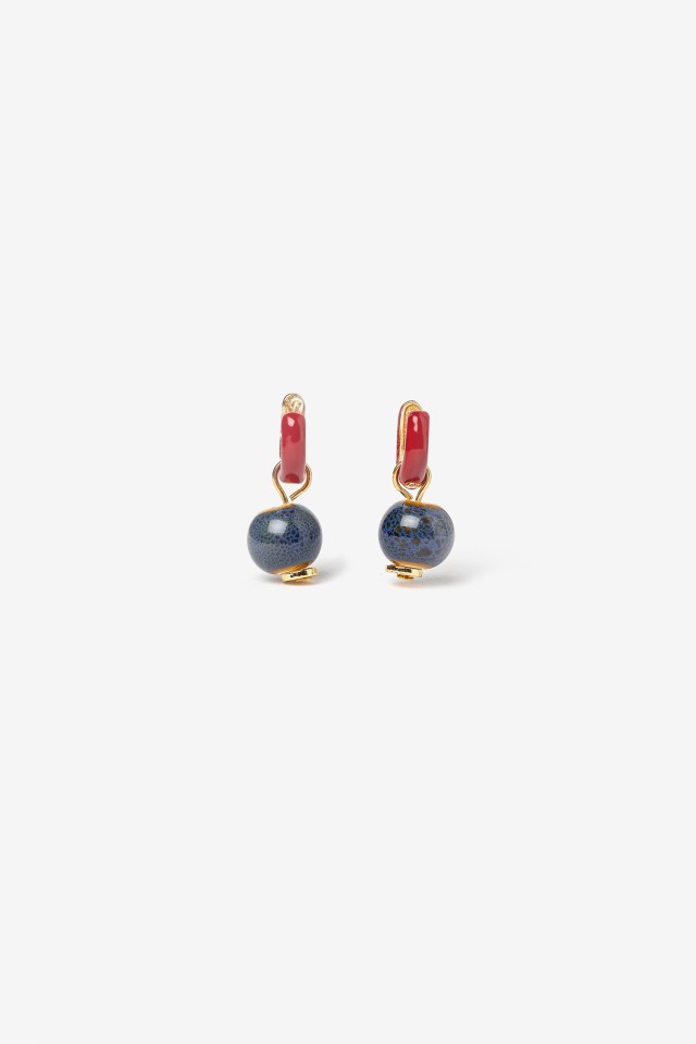 Navy Blue Drop Earrings