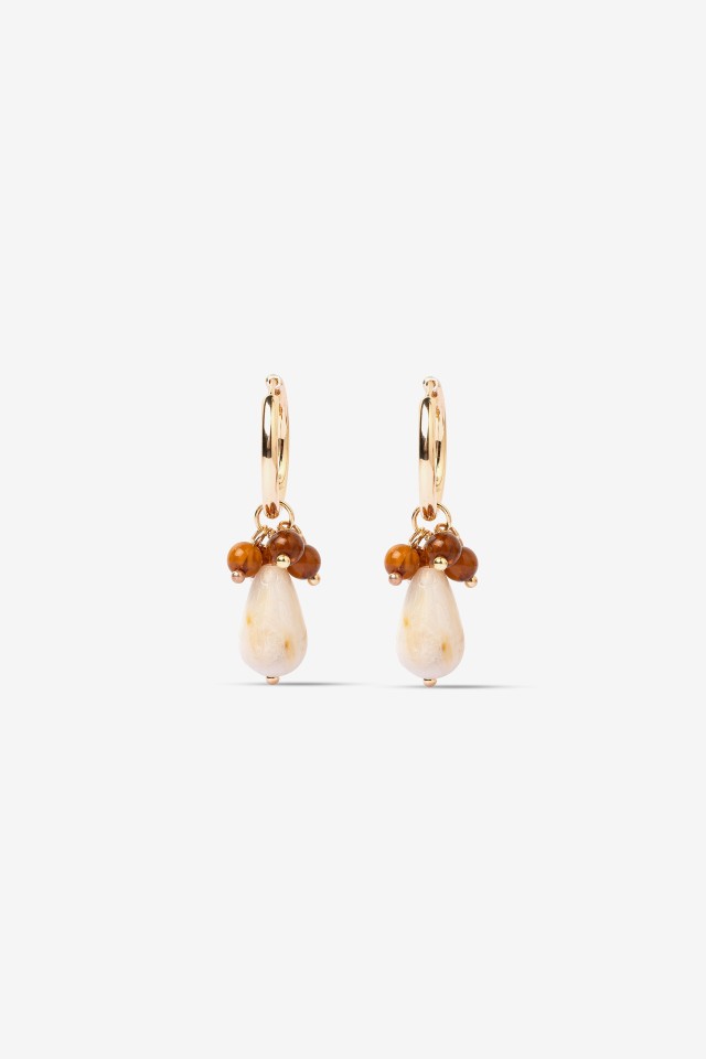 Gold Hoop Earrings With Beads