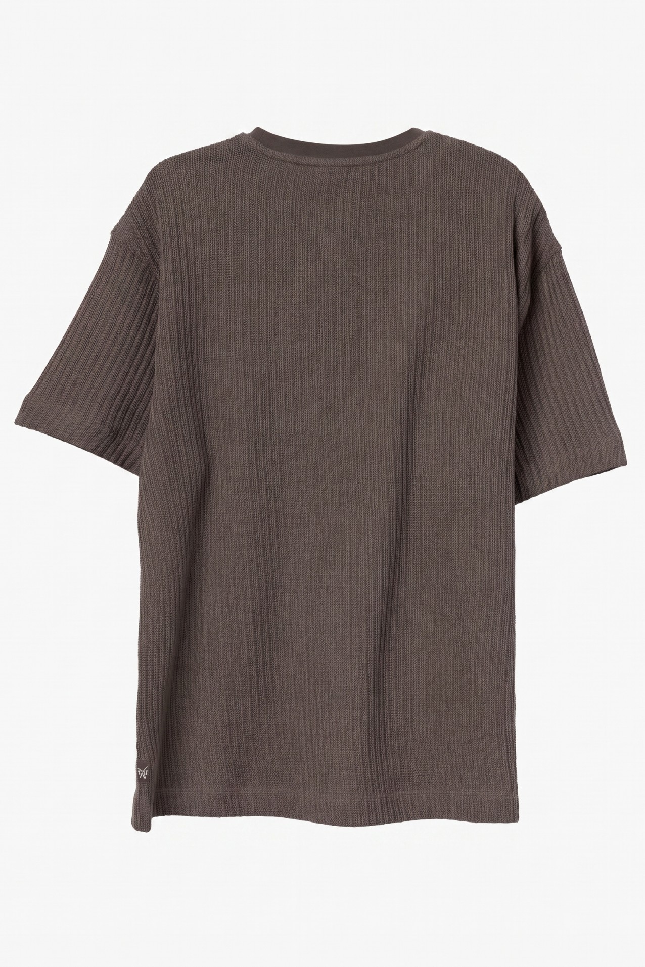 Relaxed Brown Ribbed T-shirt