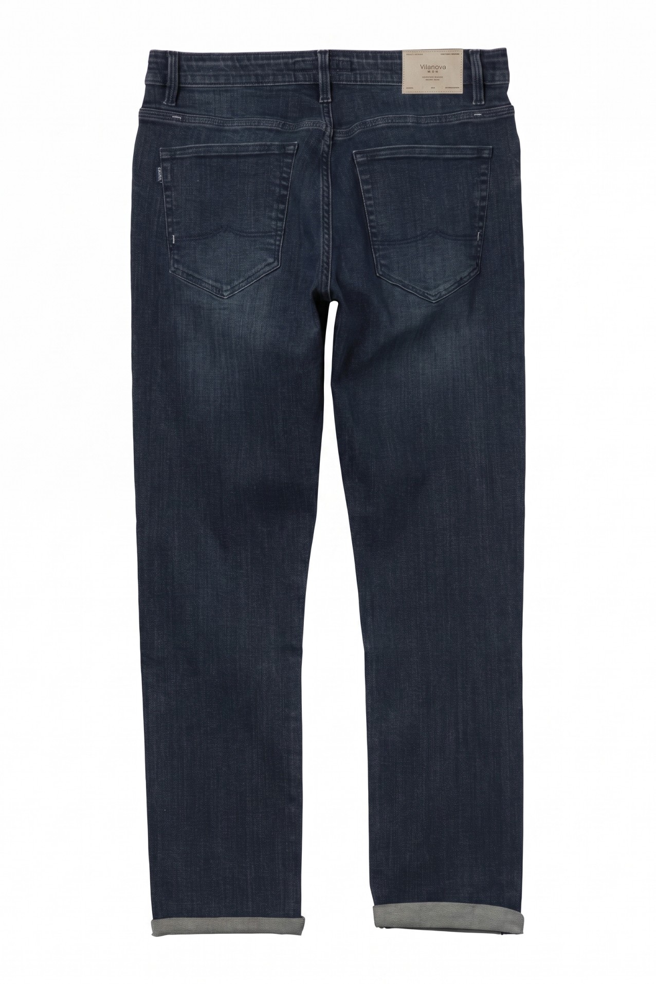 Jeans corte reto azul escuro