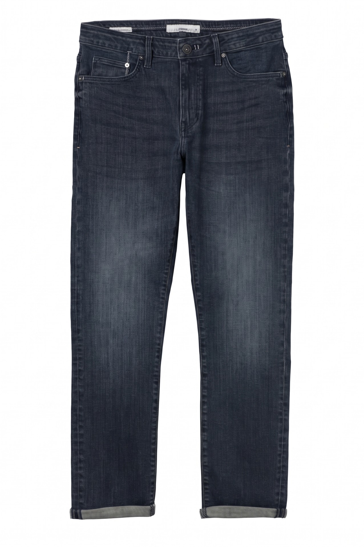 Jeans corte reto azul escuro