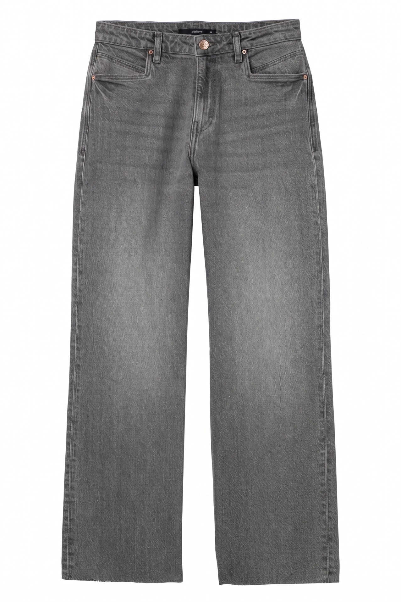 Grey Straight Wide Jeans