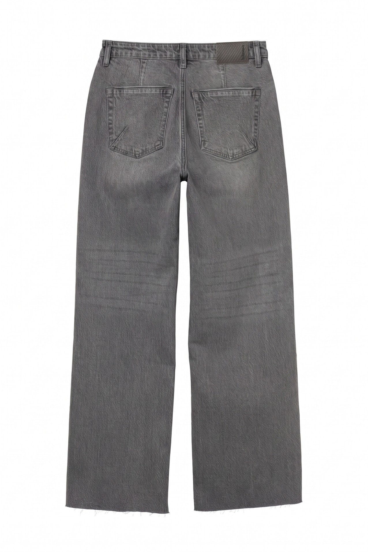 Grey Straight Wide Jeans