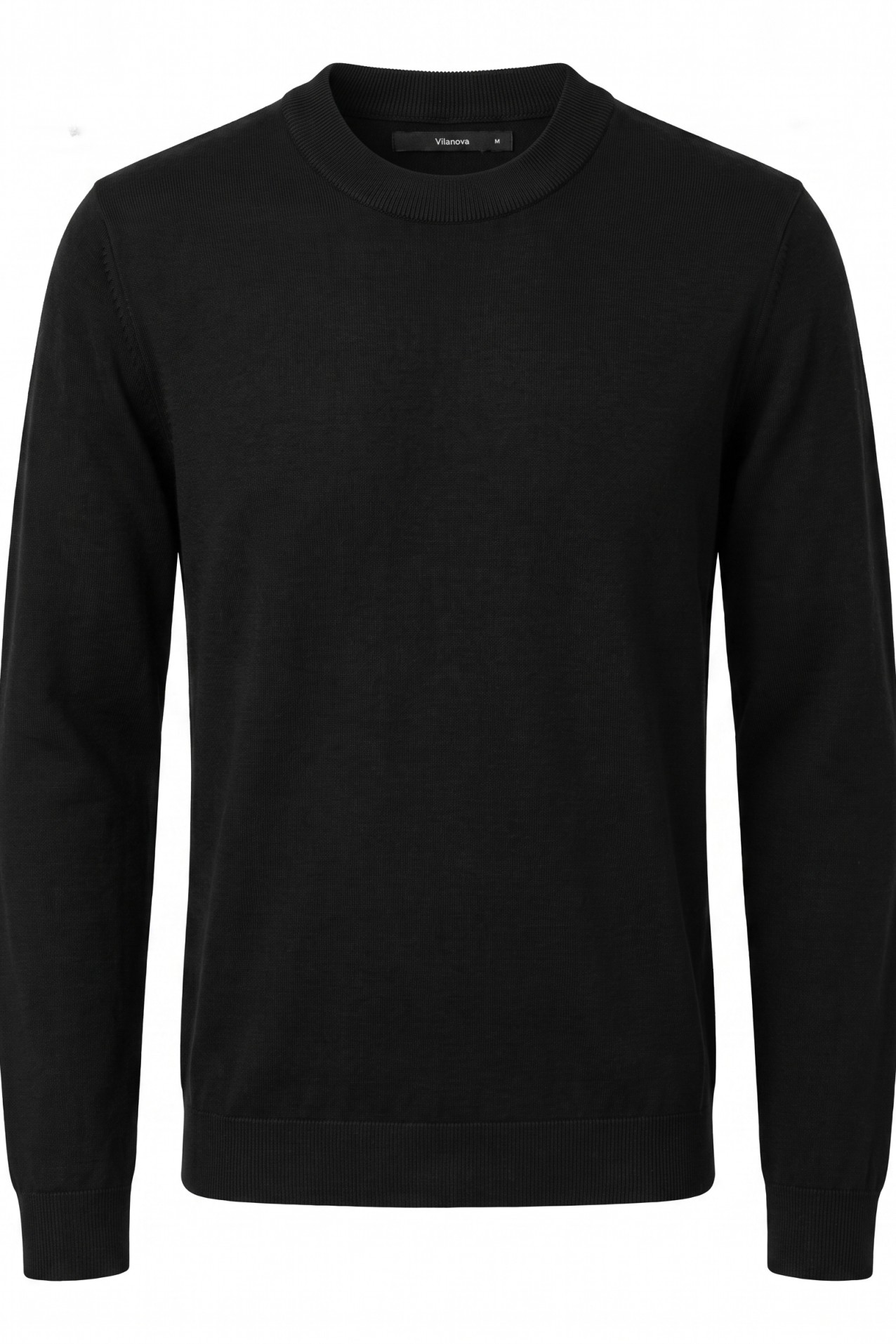 Black Regular-Fit Knit Sweater
