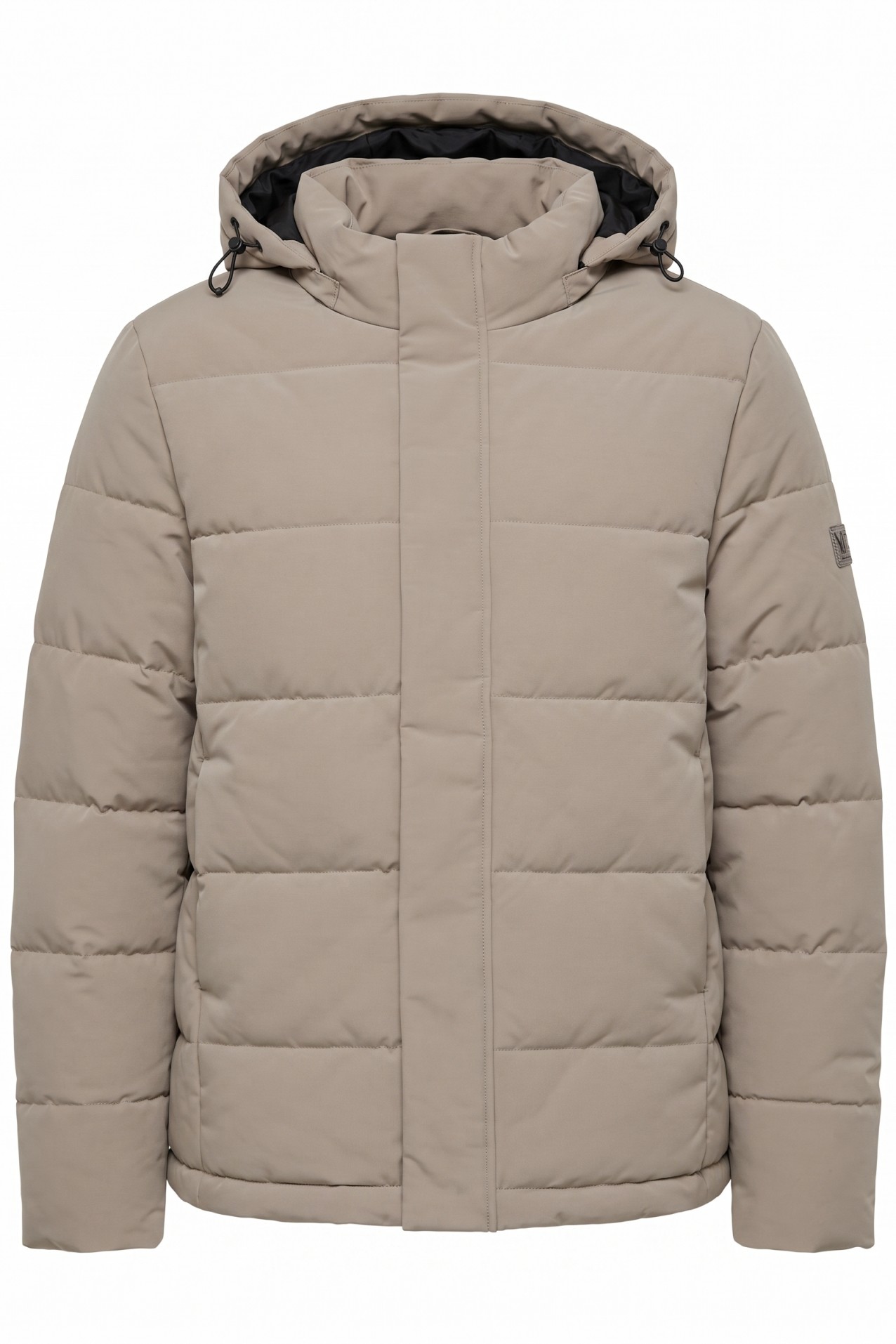 Beige Hooded Puffer Jacket