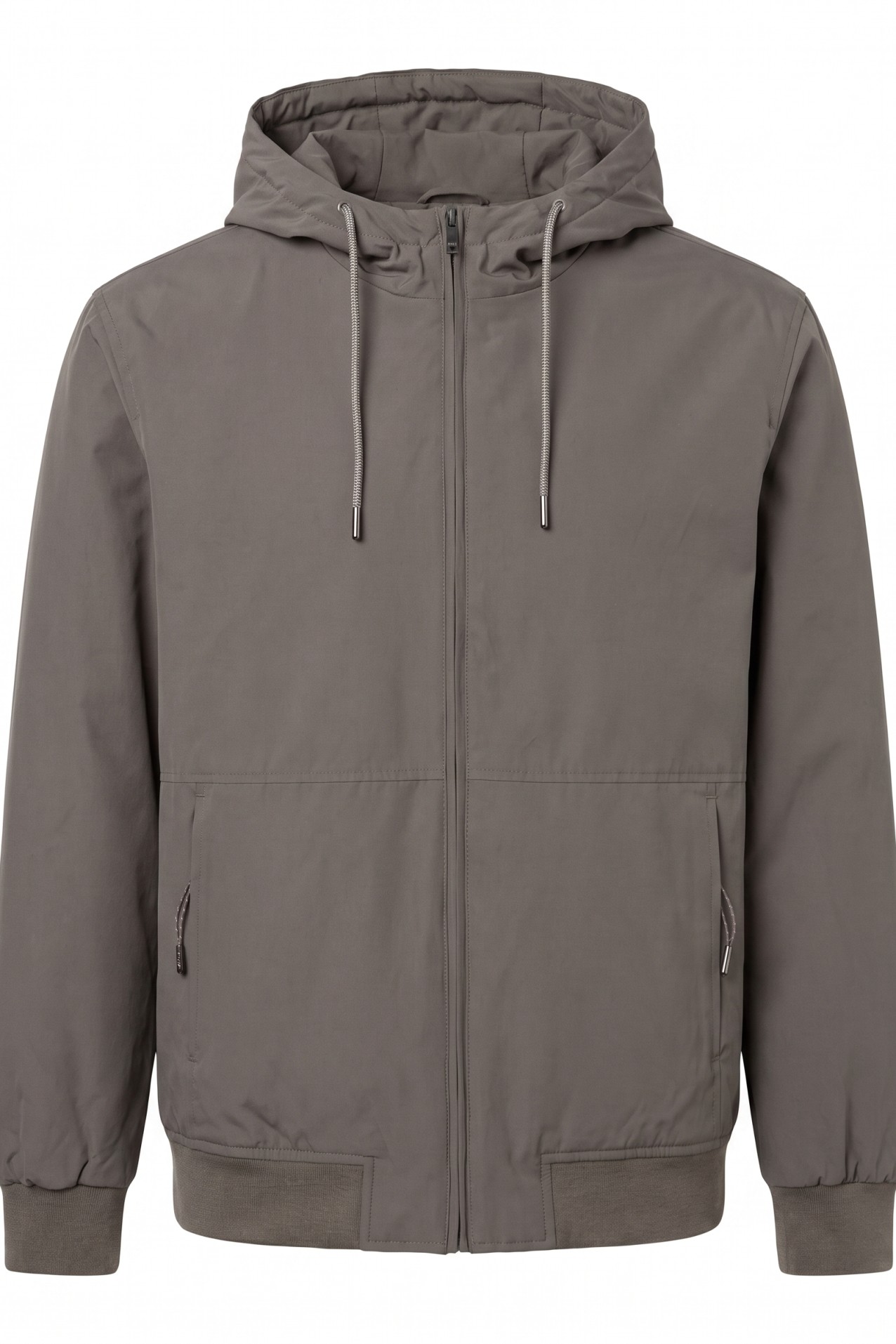 Short Taupe Hooded Jacket