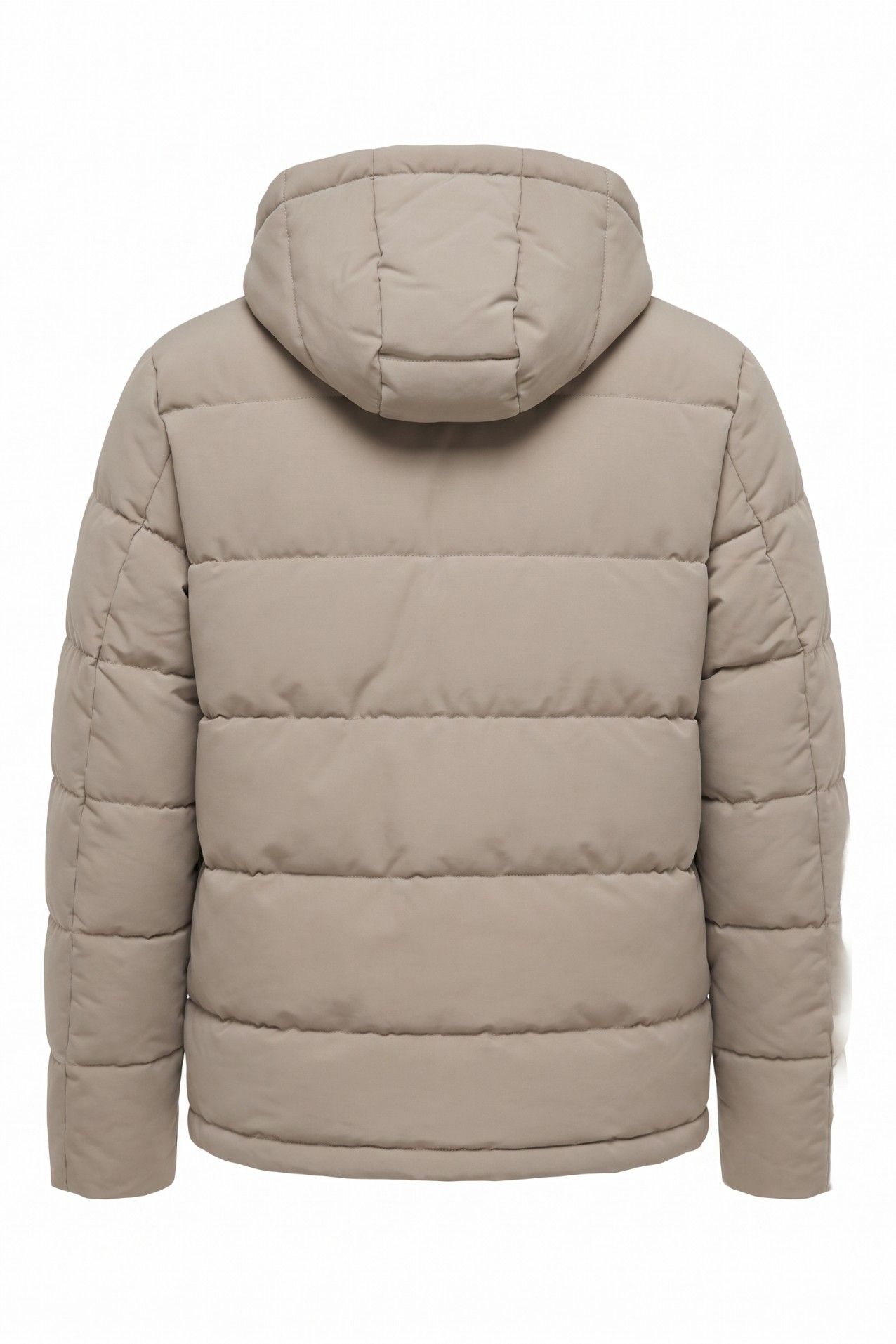 Beige Hooded Puffer Jacket