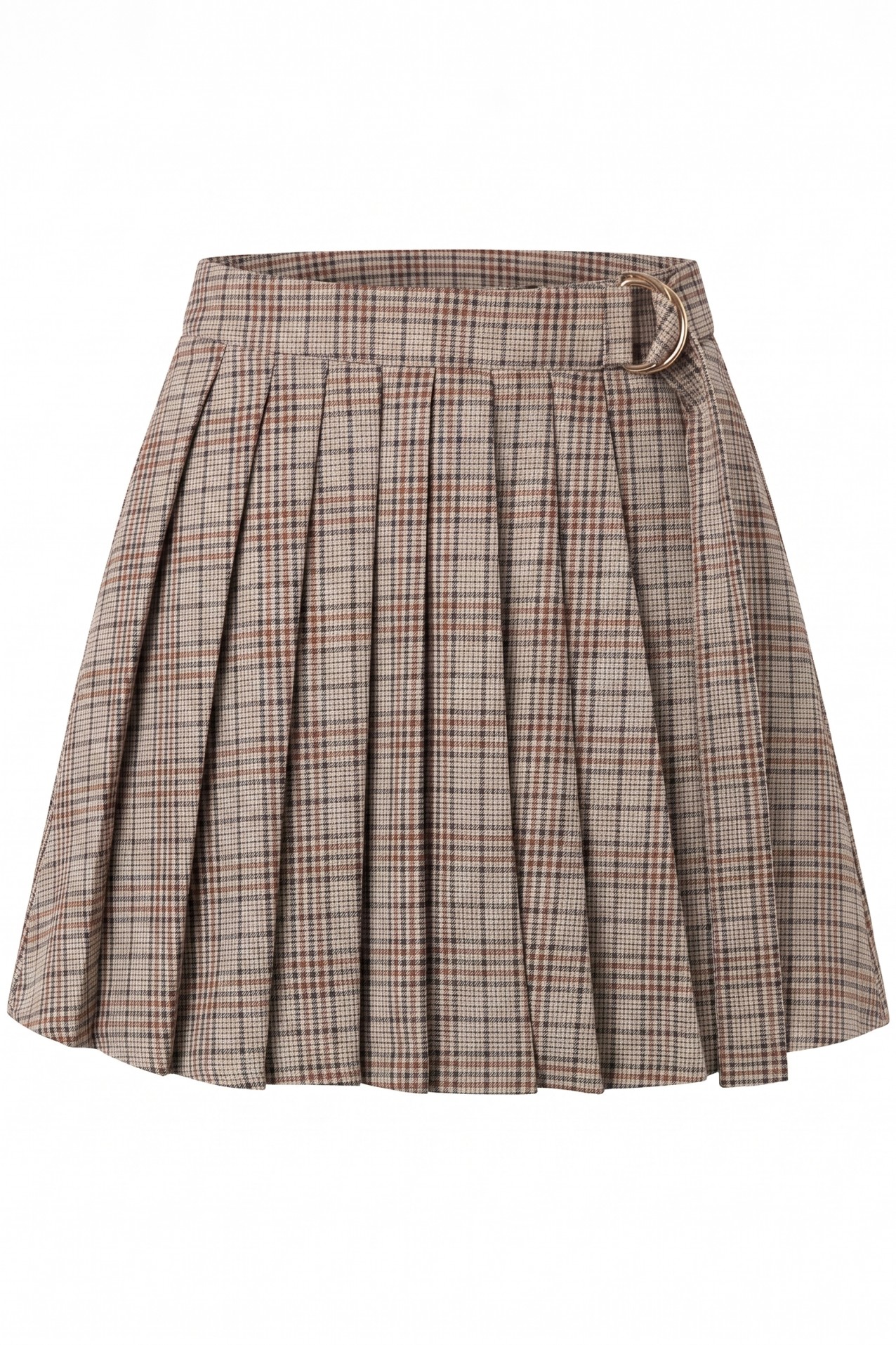 Falda beige de cuadros