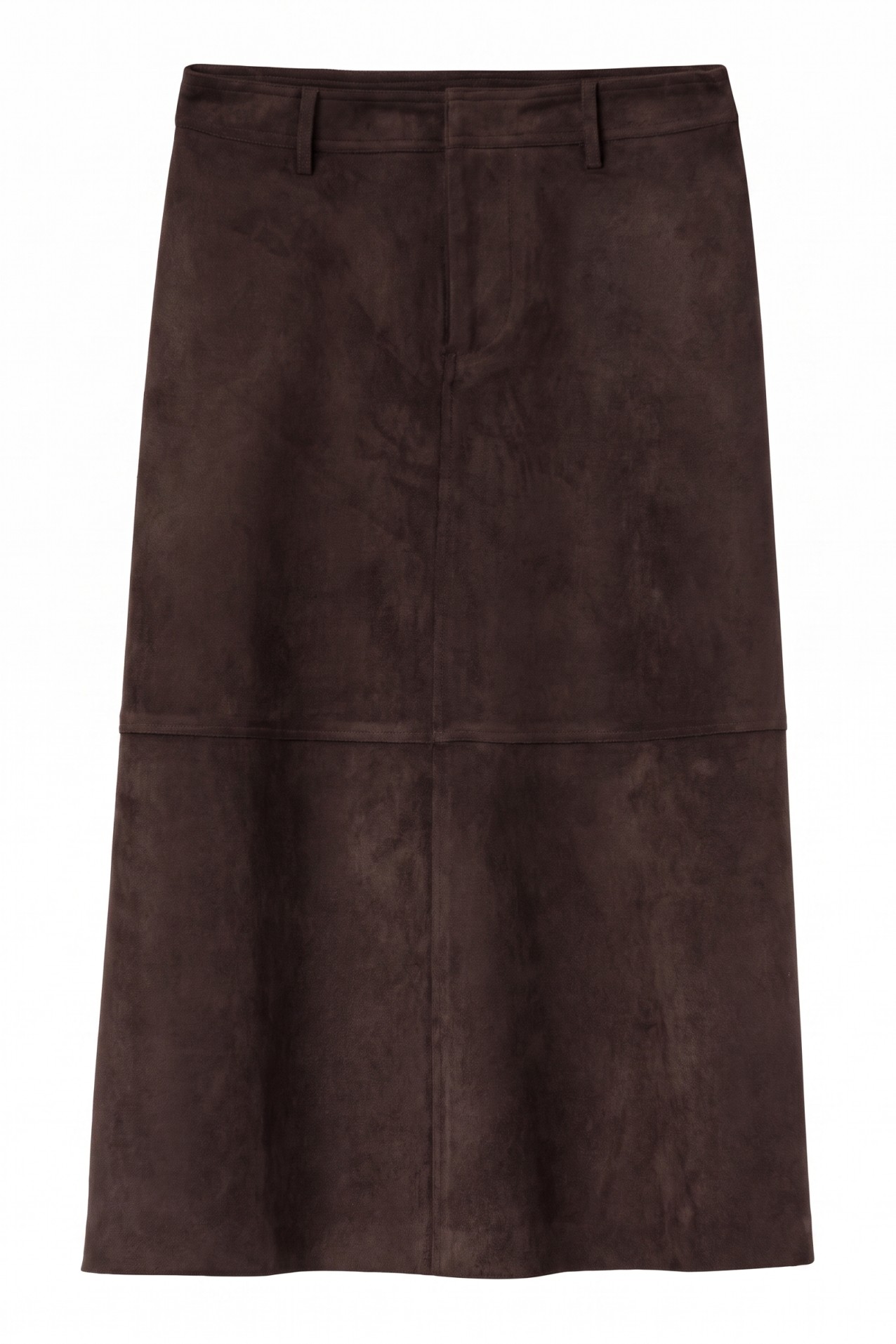 Falda marr�n corte midi