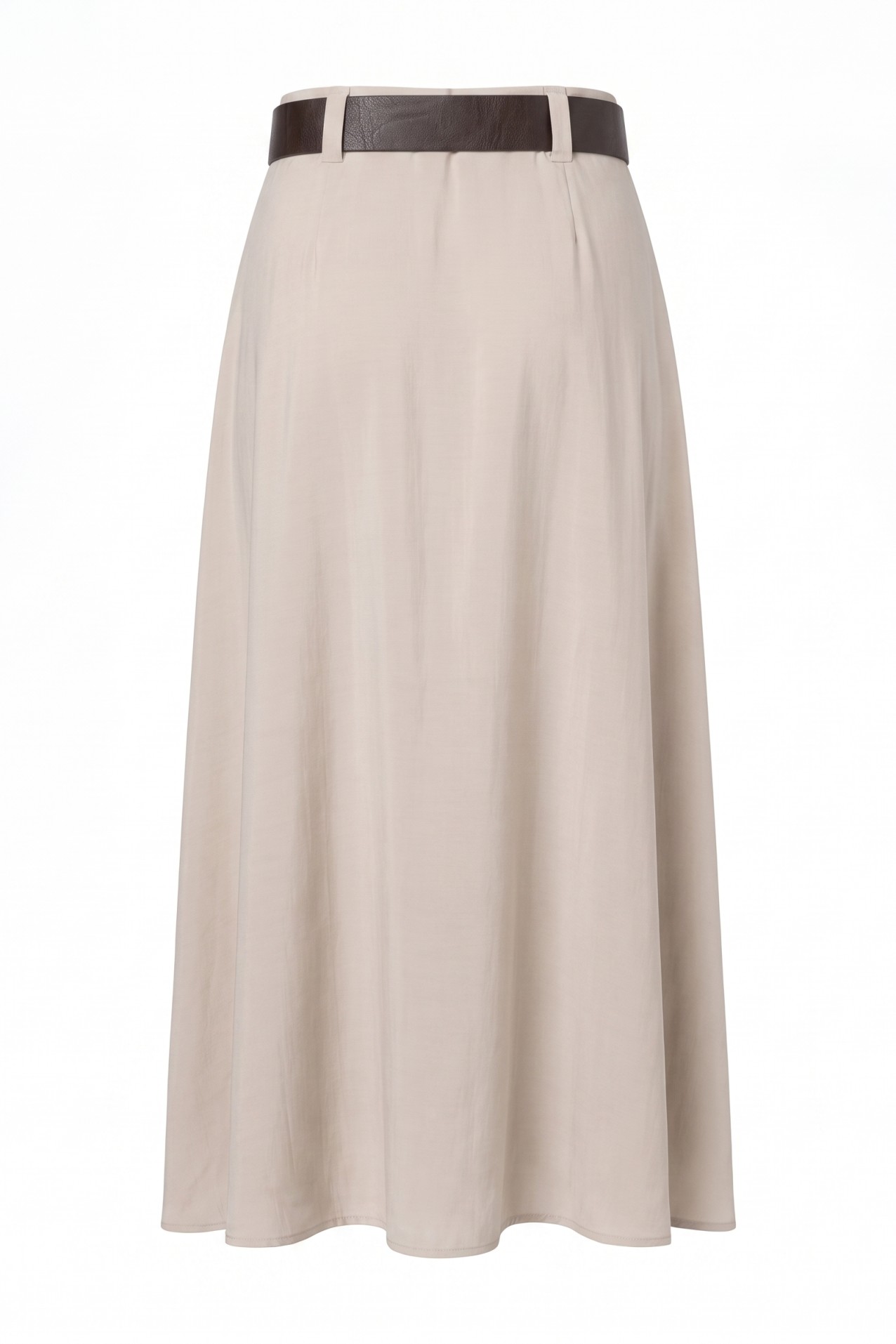 Beige Midi Skirt Pleated