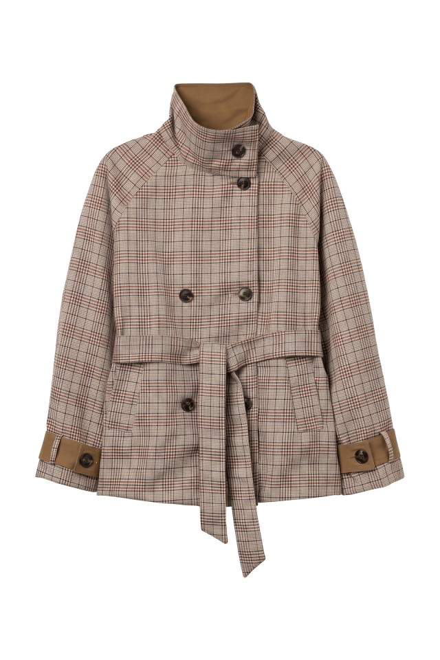 Beige Short Checked Jacket Beige Short Checked Jacket