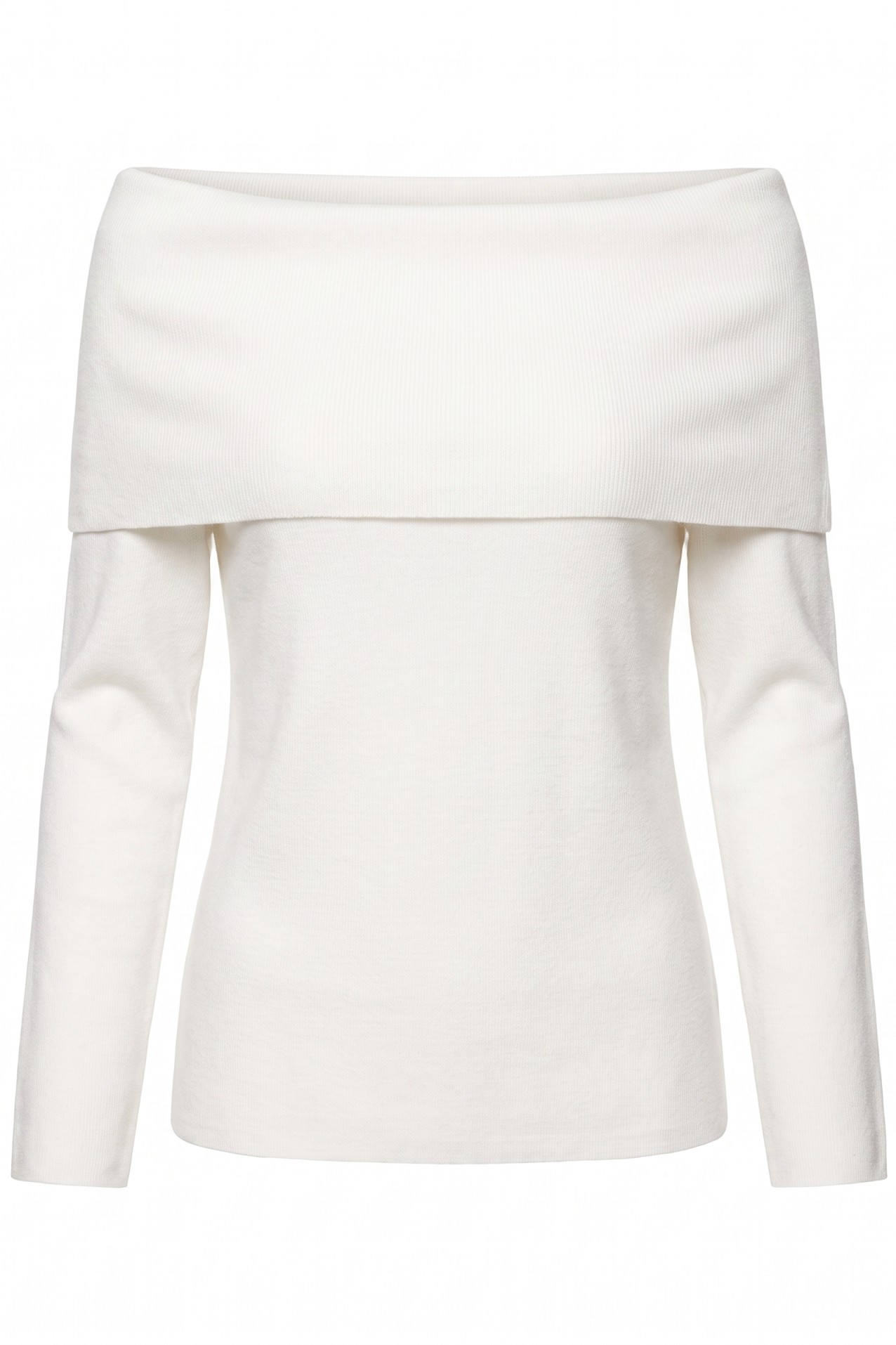 Off-Shoulder Slim Knit Sweater