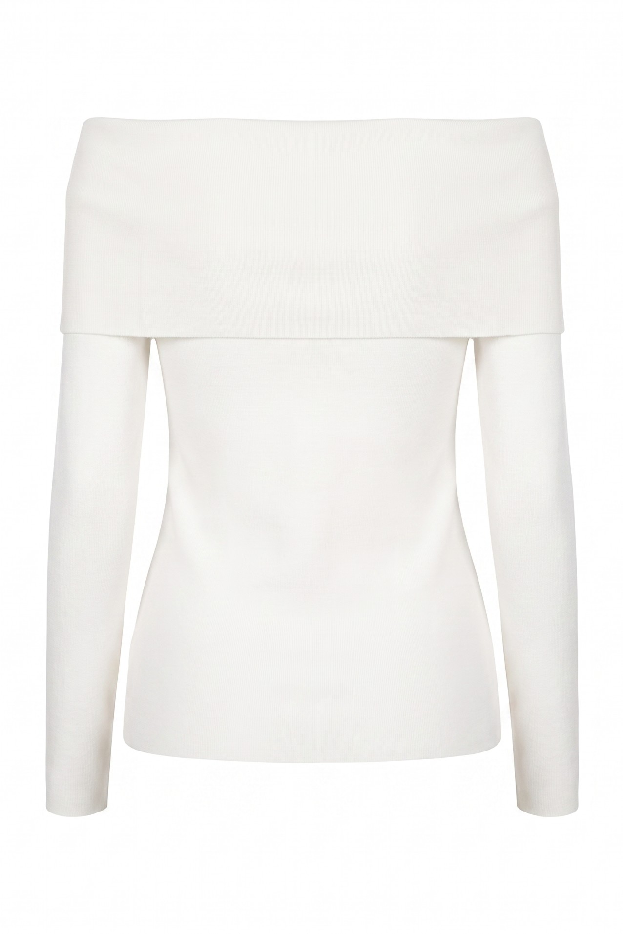 Off-Shoulder Slim Knit Sweater