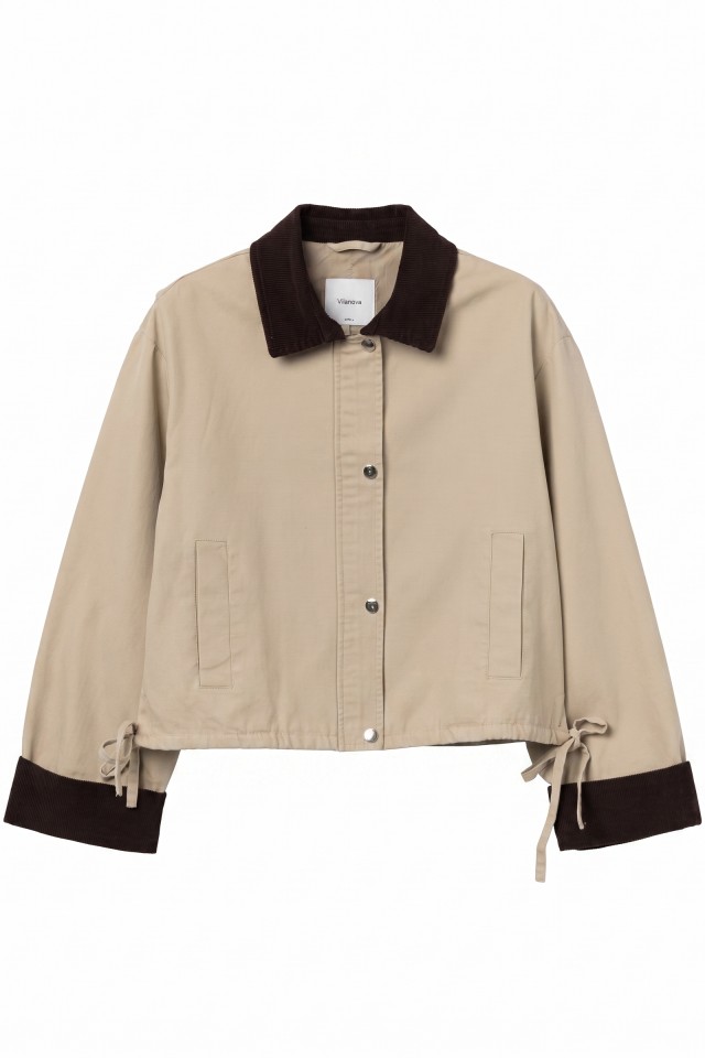 Beige Short Relaxed Jacket Beige Short Relaxed Jacket