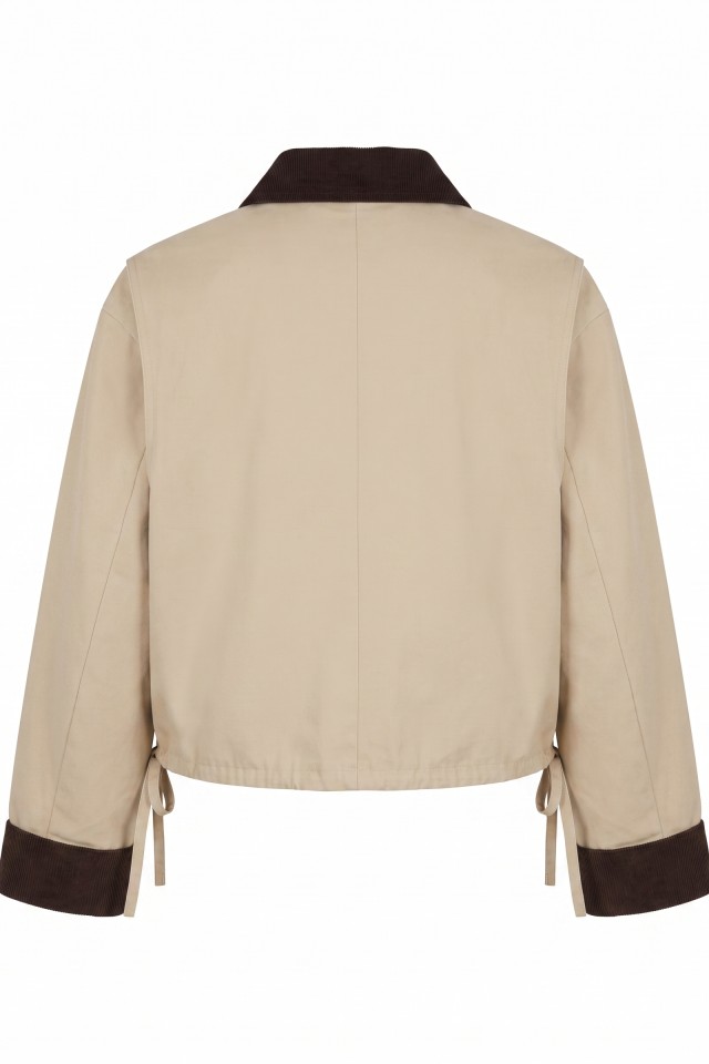 Beige Short Relaxed Jacket Beige Short Relaxed Jacket