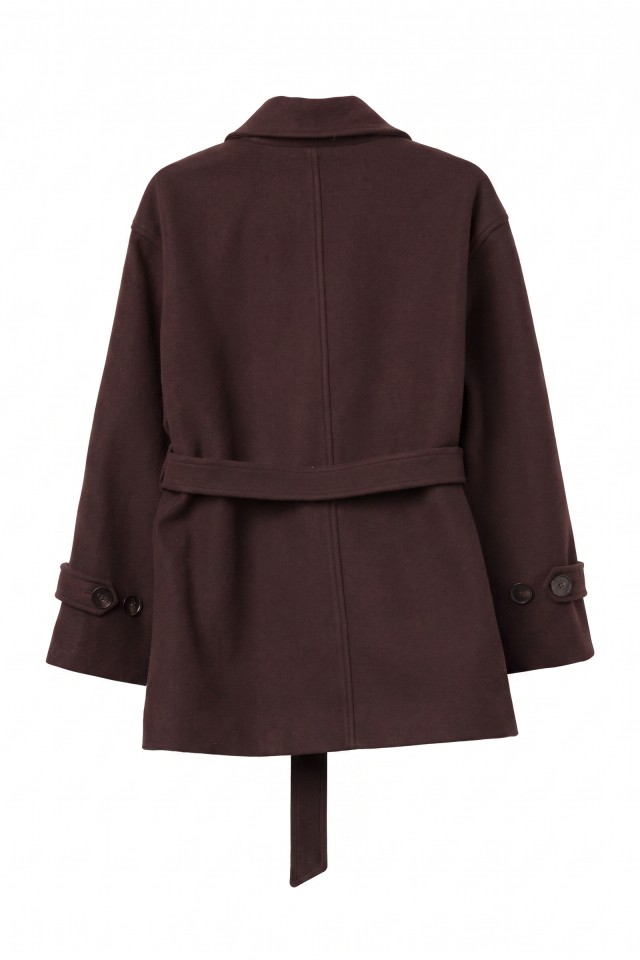 Relaxed Brown Belted Coat Relaxed Brown Belted Coat