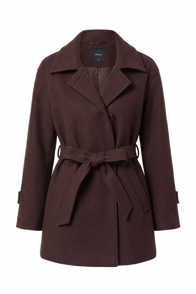Relaxed Brown Belted Coat Relaxed Brown Belted Coat