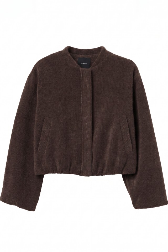 Chaqueta corta marrón relaxed Chaqueta corta marrón relaxed