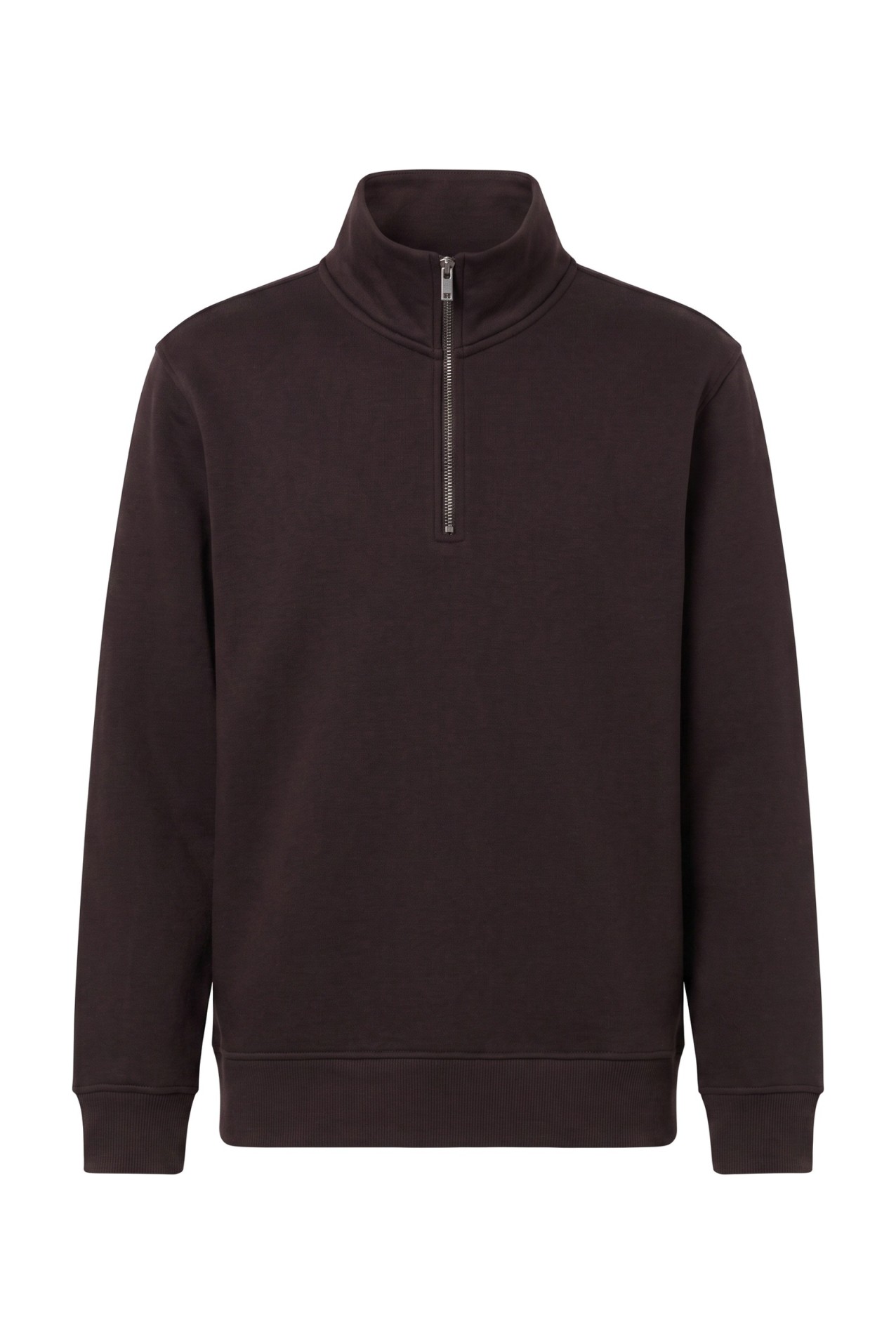 Dark Brown Half-Zip Sweatshirt