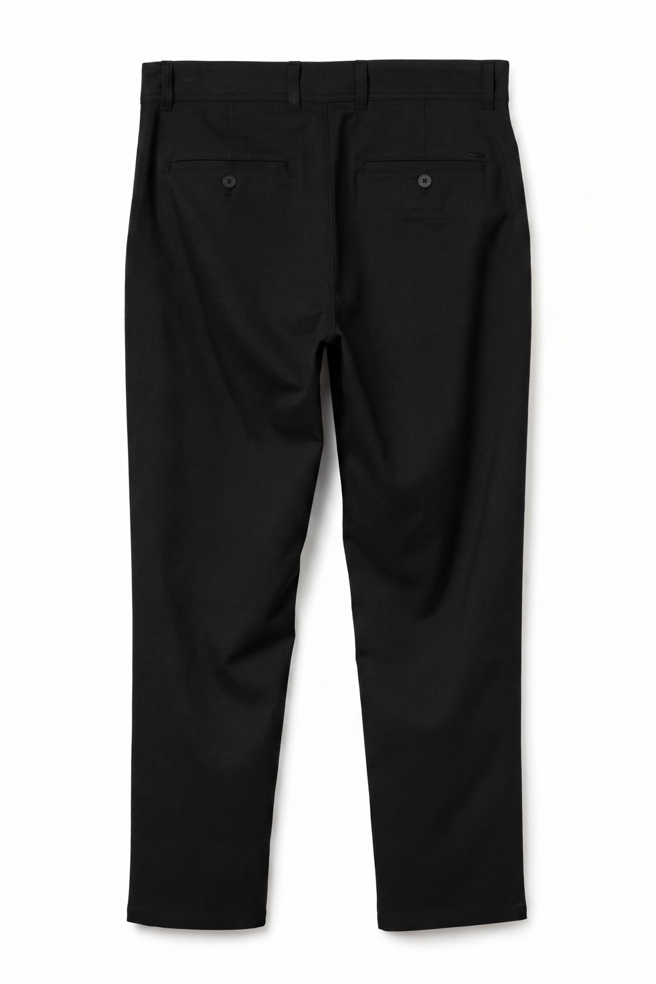 Black Straight-Leg Chino Trousers