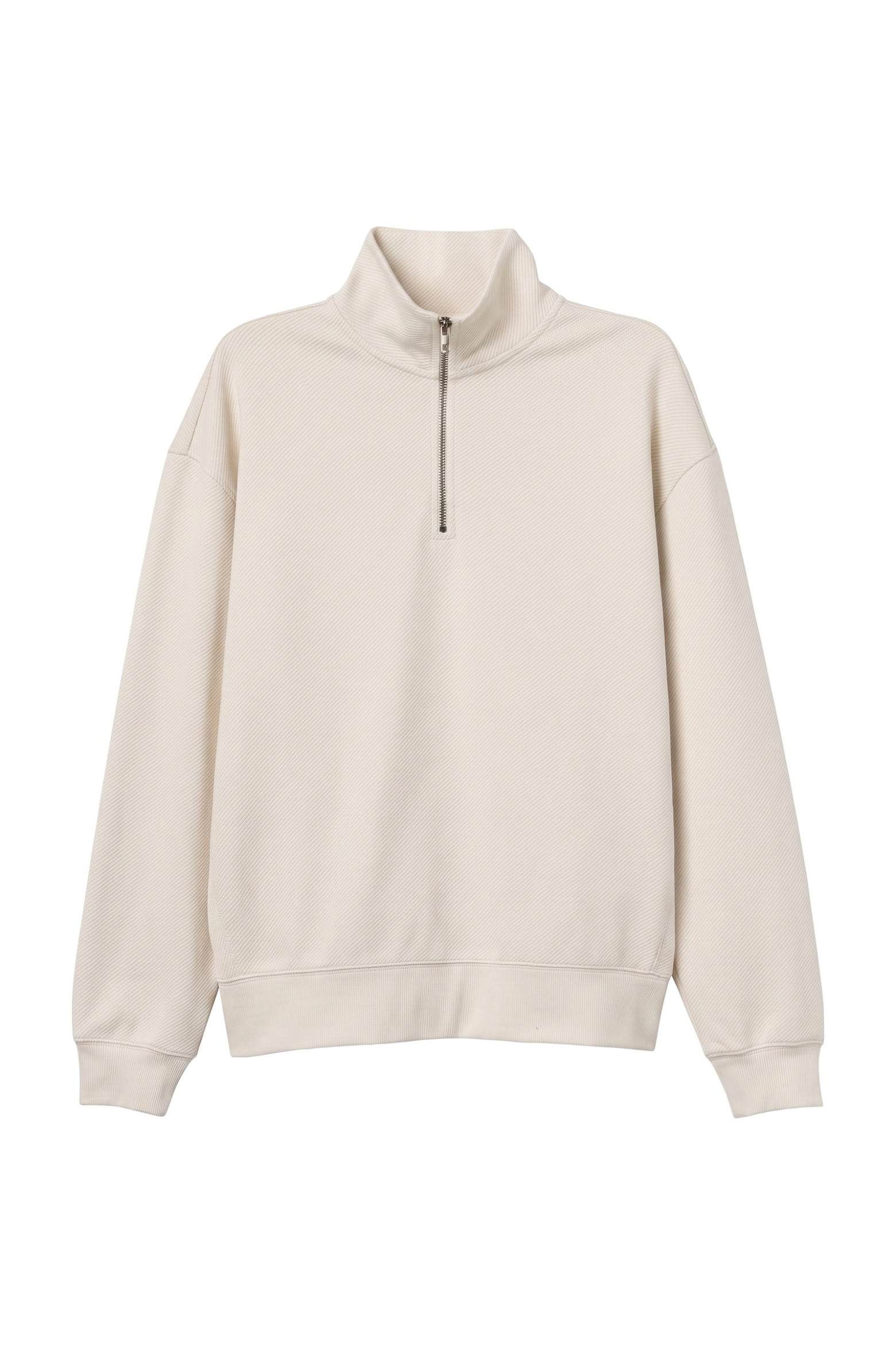 Beige Quarter-Zip Sweatshirt