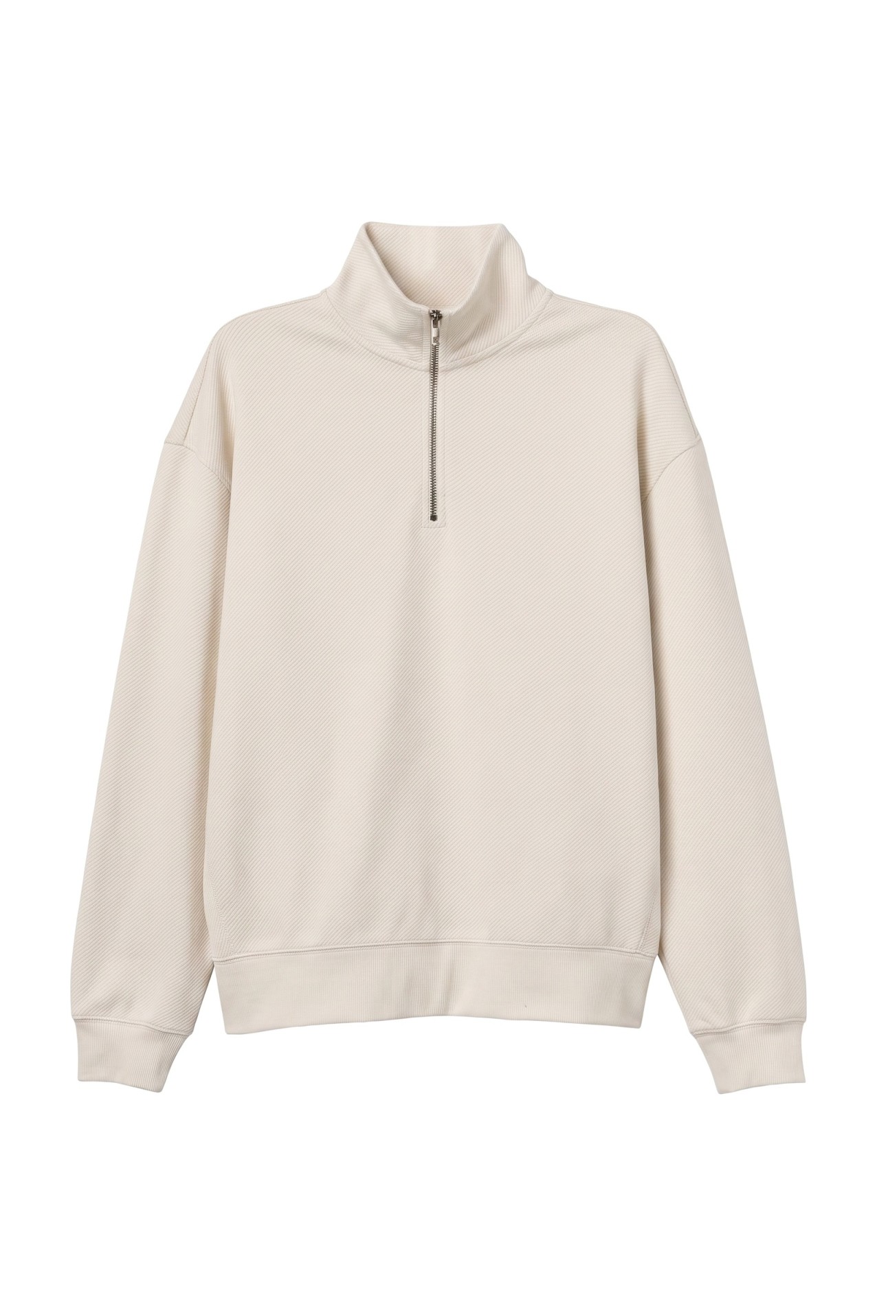 Beige Quarter-Zip Sweatshirt