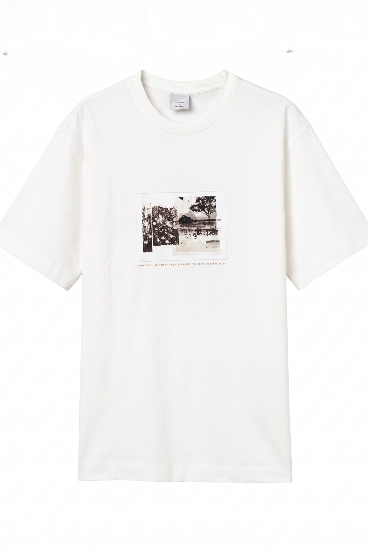 Beige Relaxed Fit Graphic Tee