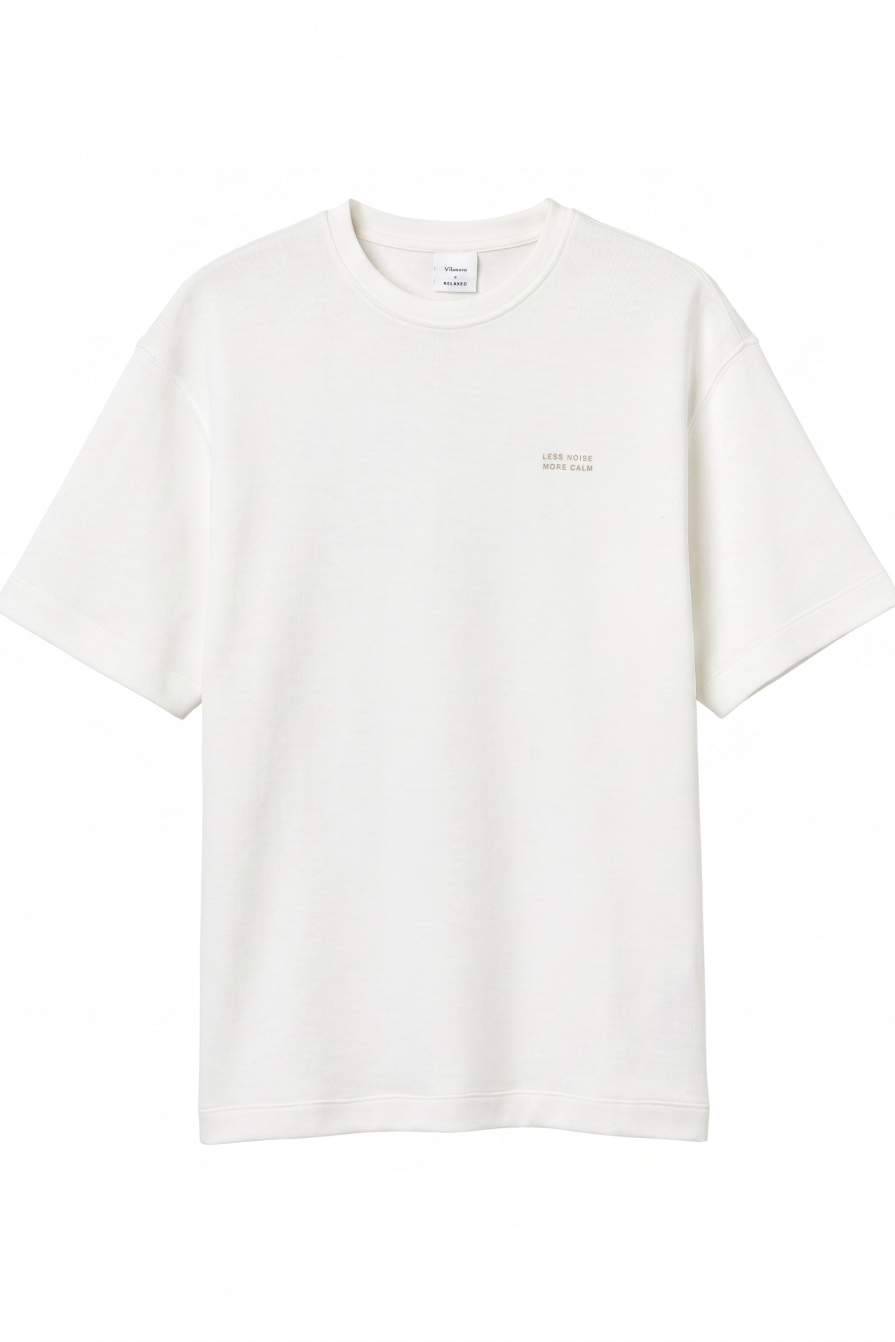 Beige Oversize Modern Print Tee