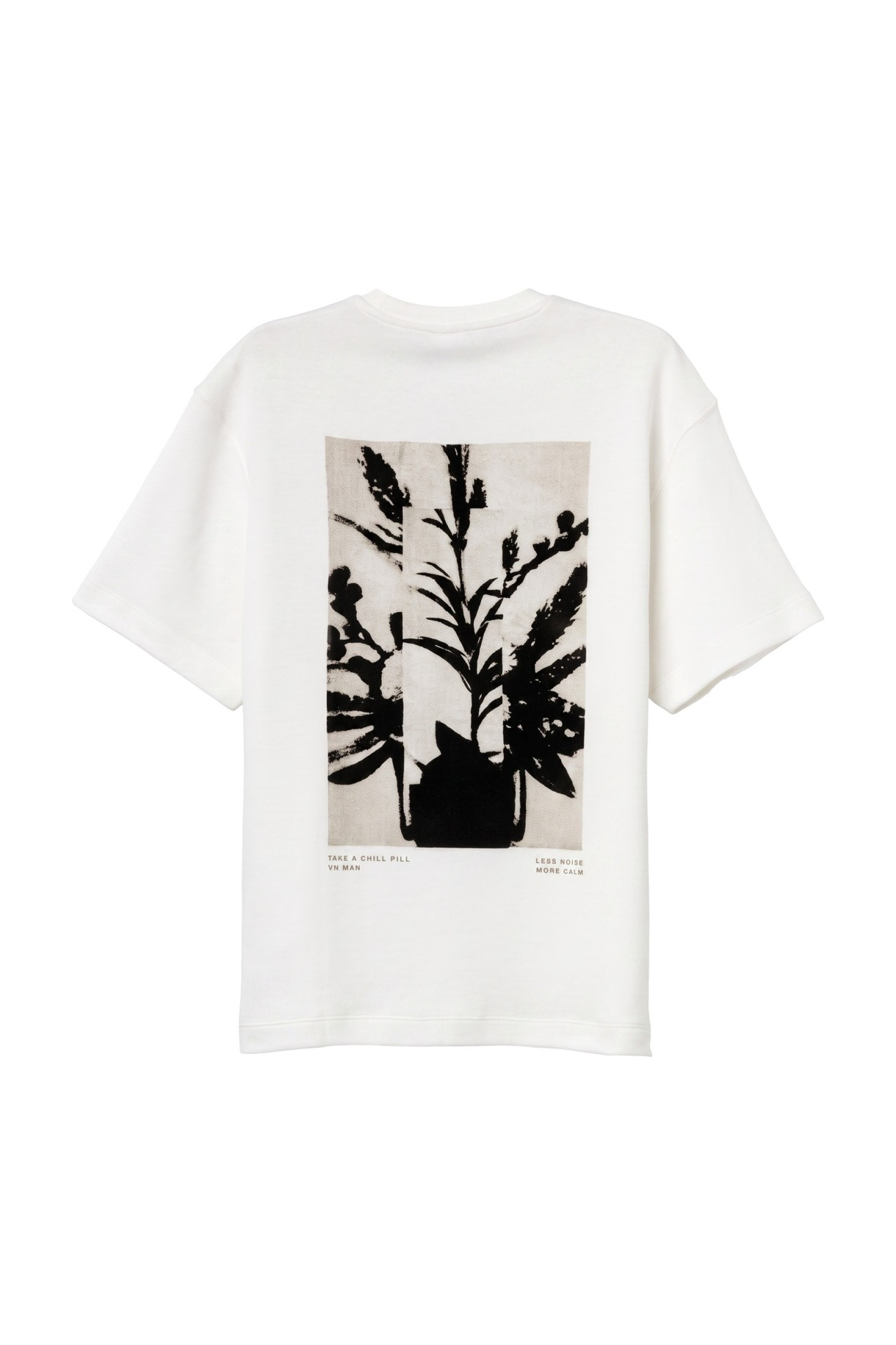 Beige Oversize Modern Print Tee