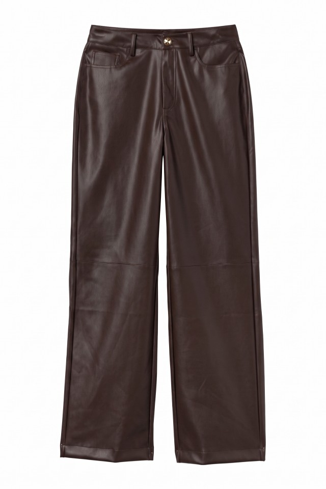 Brown Straight Wide Trousers Brown Straight Wide Trousers