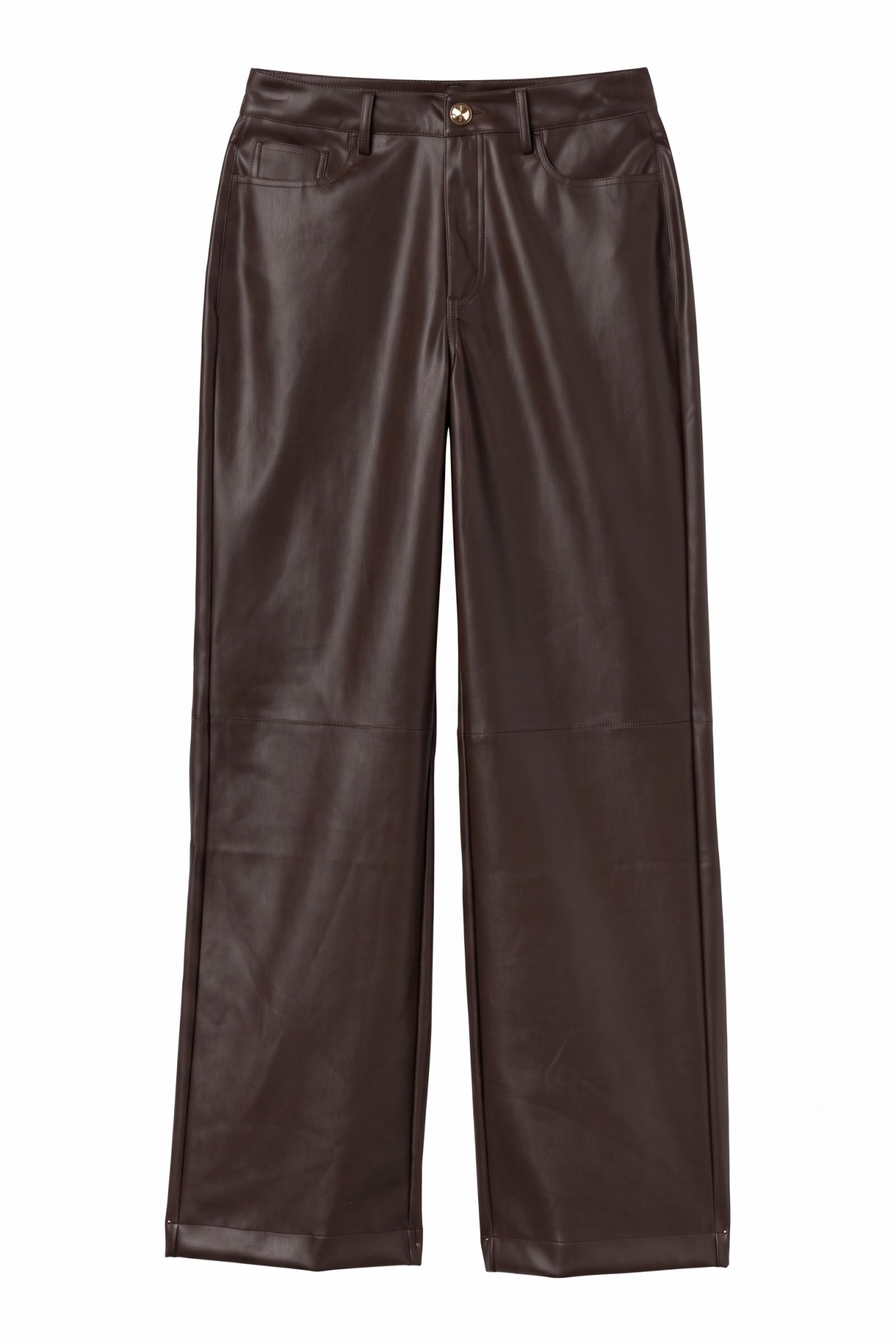 Brown Straight Wide Trousers