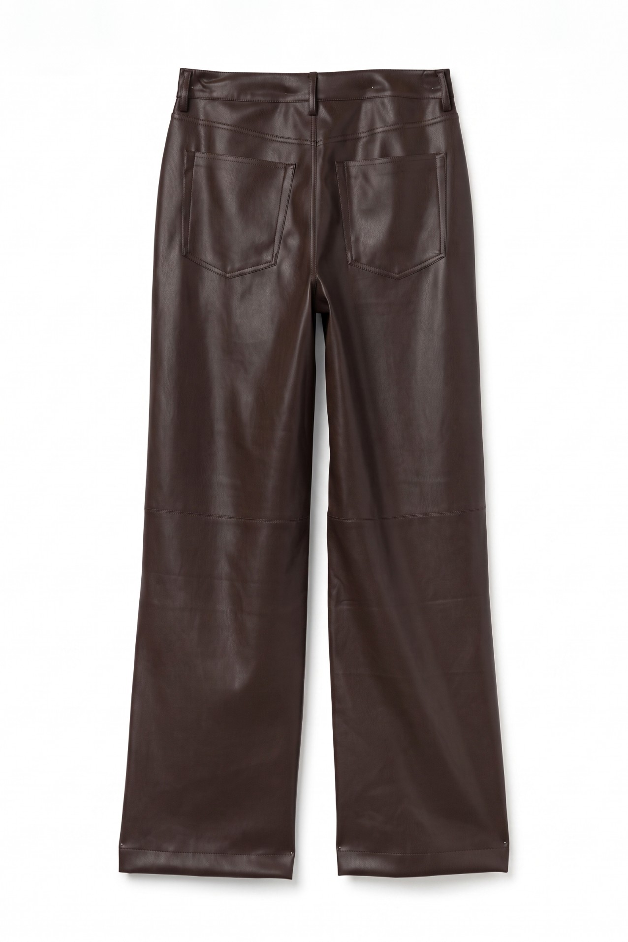Brown Straight Wide Trousers