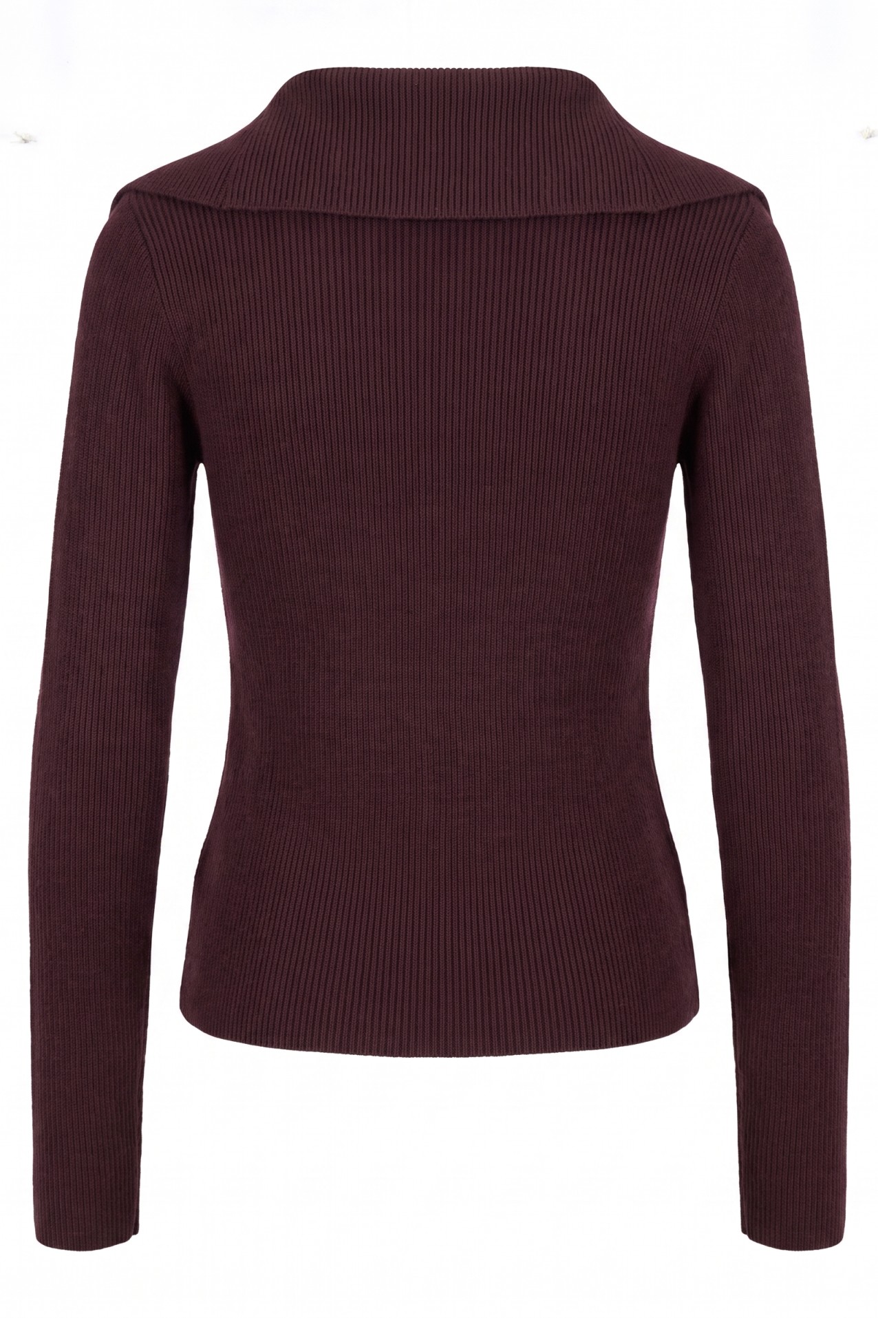 Burgundy Ribbed Knit Cardigan