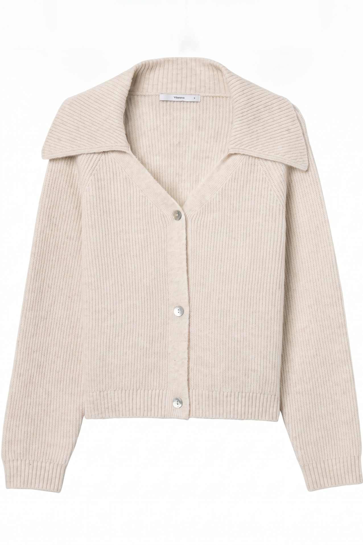 Beige Relaxed Knit Cardigan