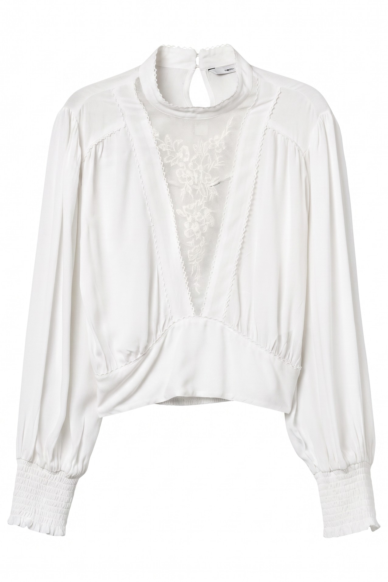 Beige Lace Detail Blouse