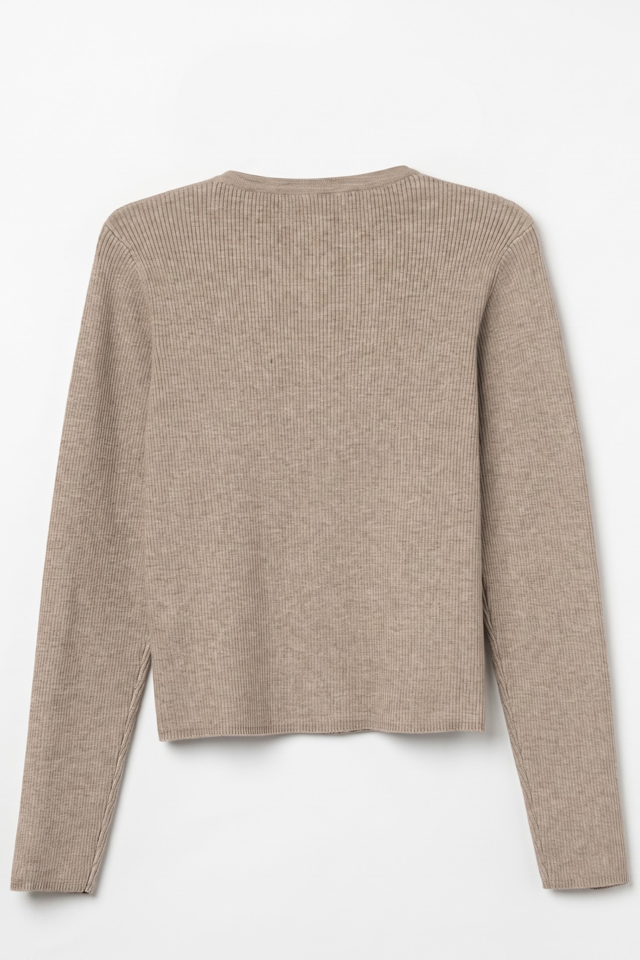 Cardigan slim tricotado bege