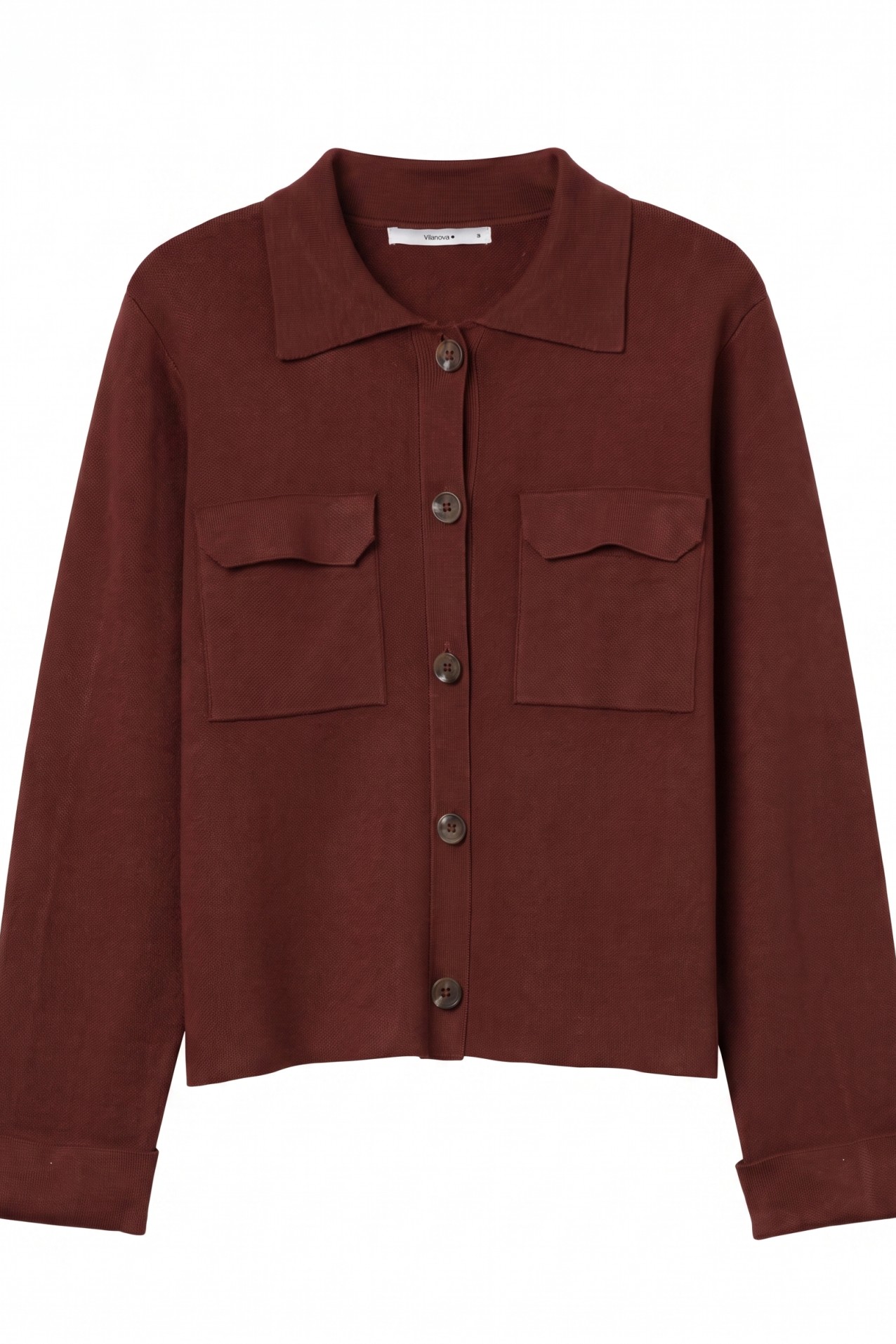 Cardigan de cor vinho curto