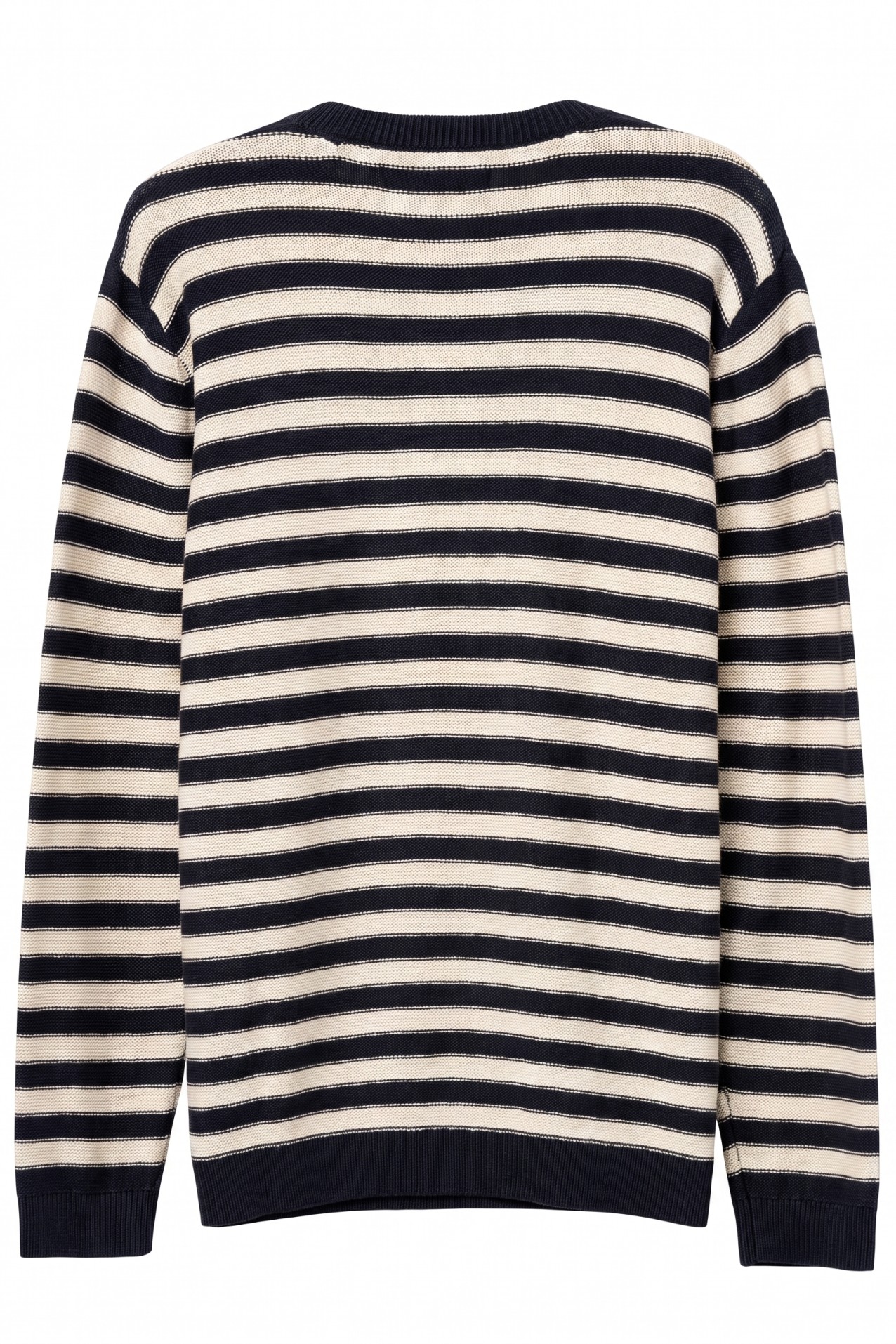 Navy Striped Knit Sweater