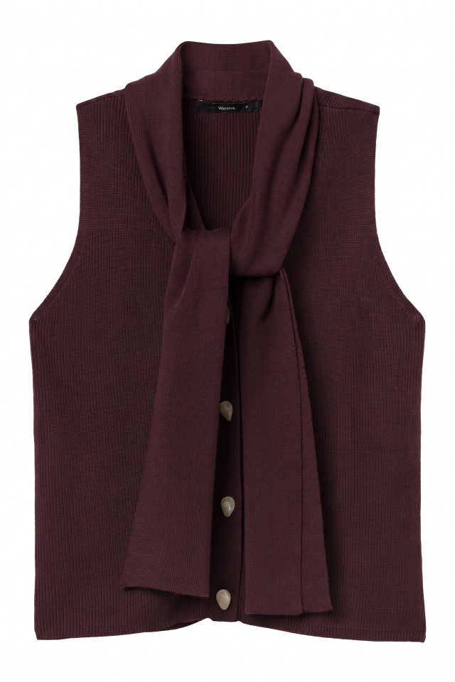 Wine Red Knit Vest Wine Red Knit Vest