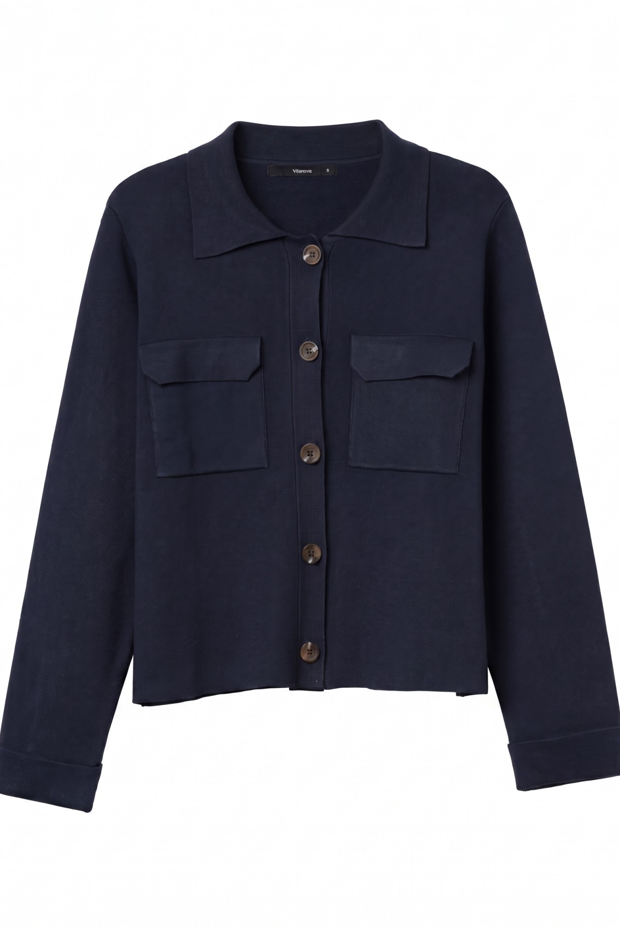 Cardigan azul tricotado regular