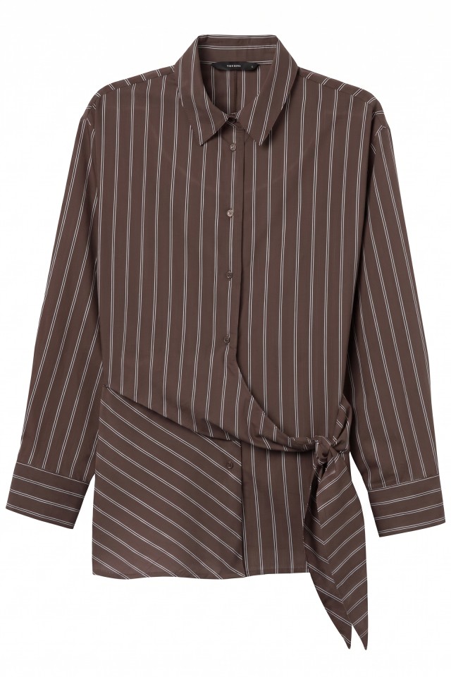 Striped Brown Shirt Long Sleeve Striped Brown Shirt Long Sleeve