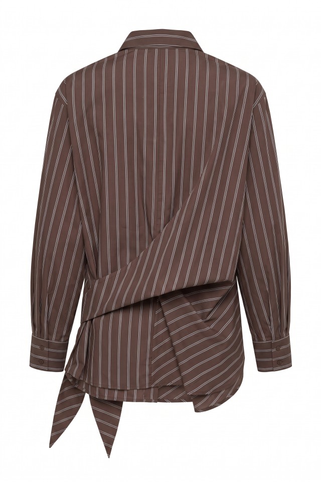 Striped Brown Shirt Long Sleeve Striped Brown Shirt Long Sleeve