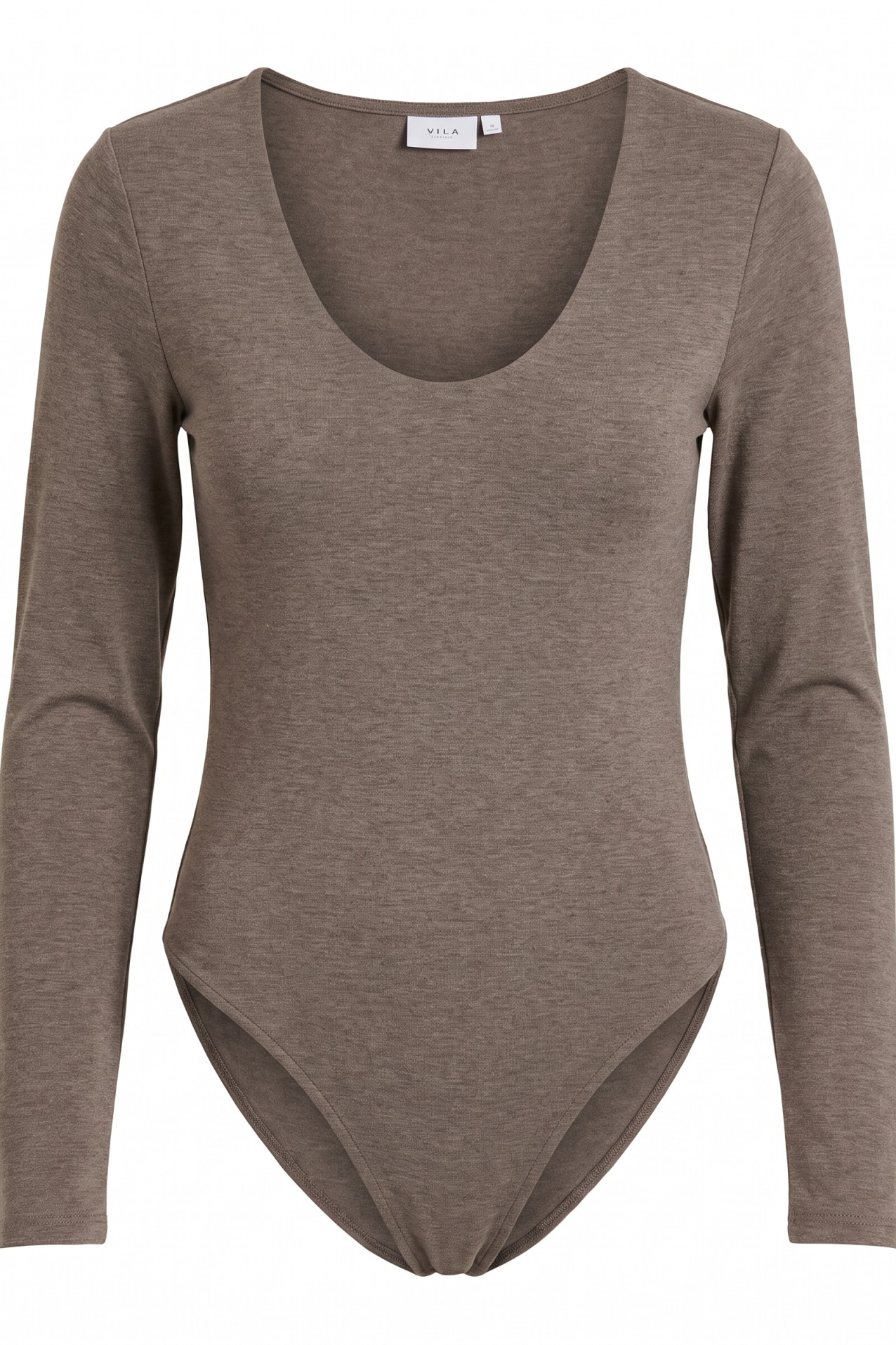 Light Beige Deep Neck Bodysuit