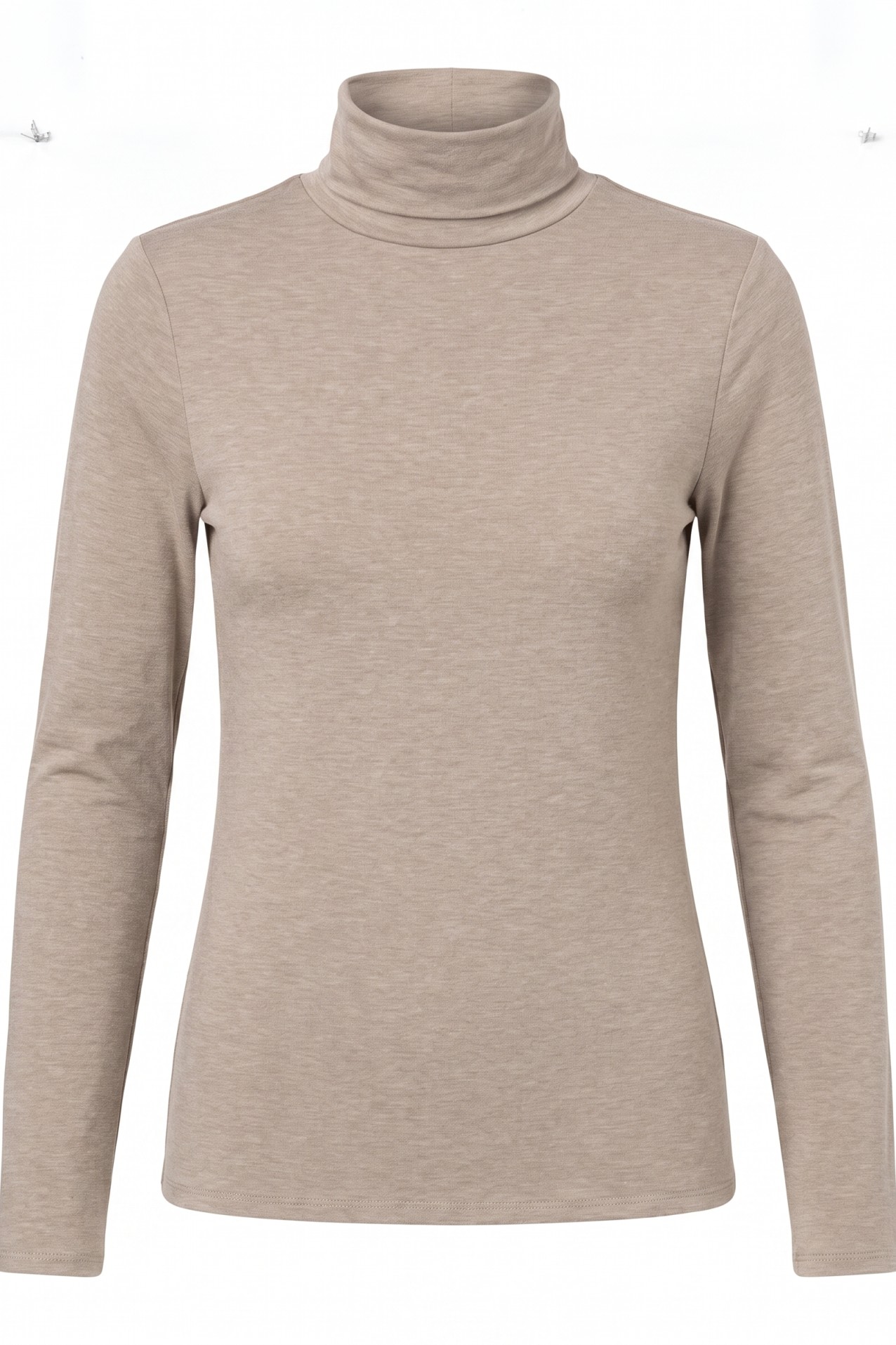 Beige Super Slim Turtleneck