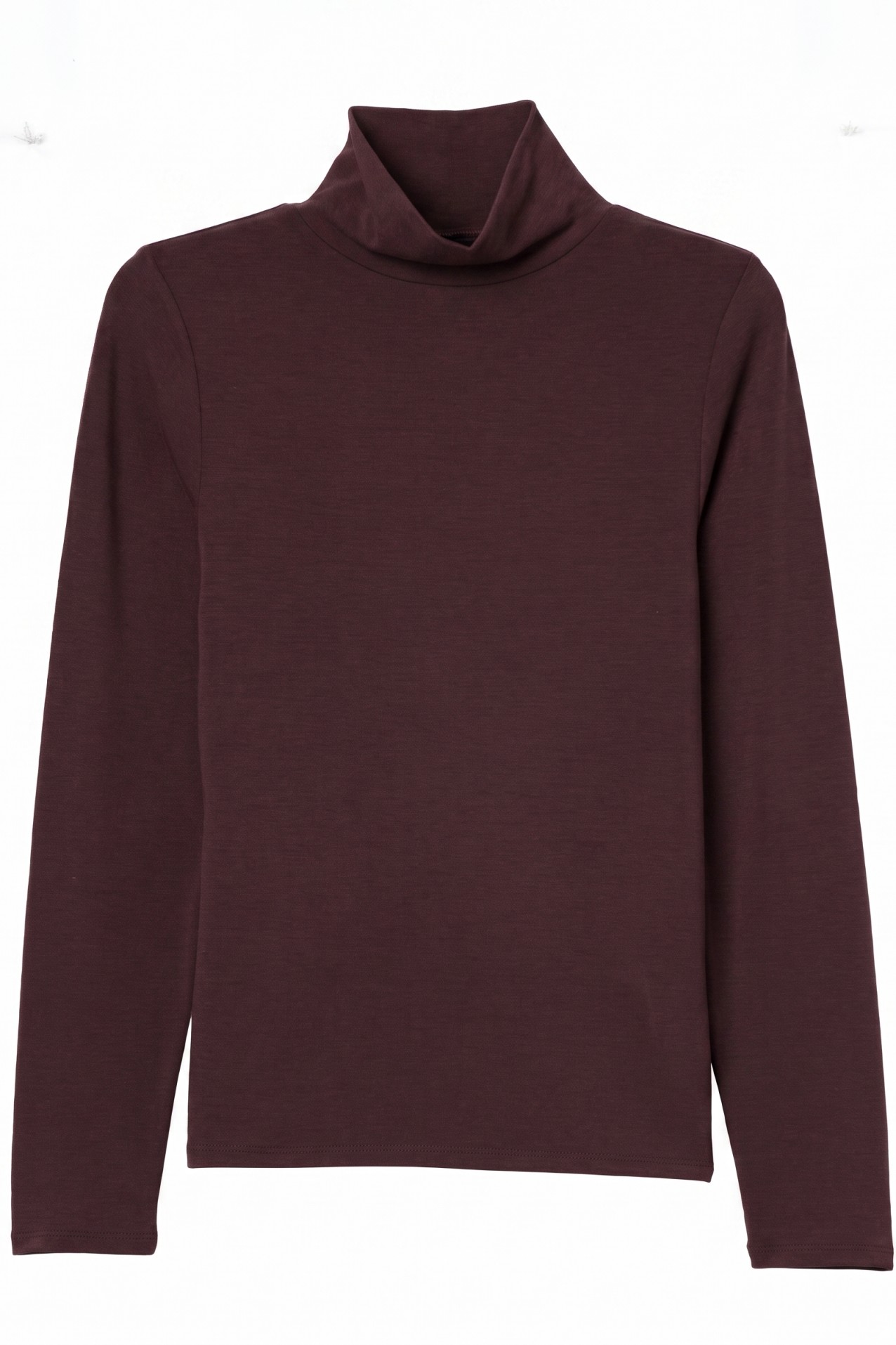 Dark Red Slim Turtleneck Tee