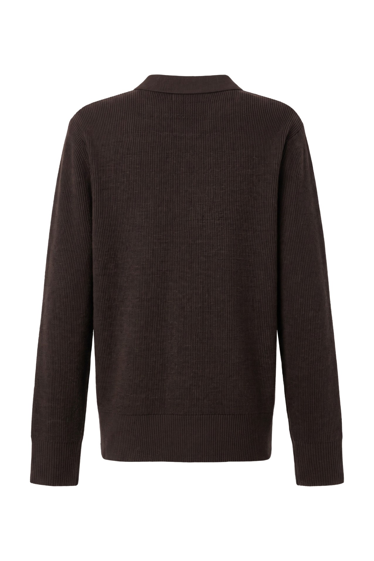 Brown Knit Polo Sweater