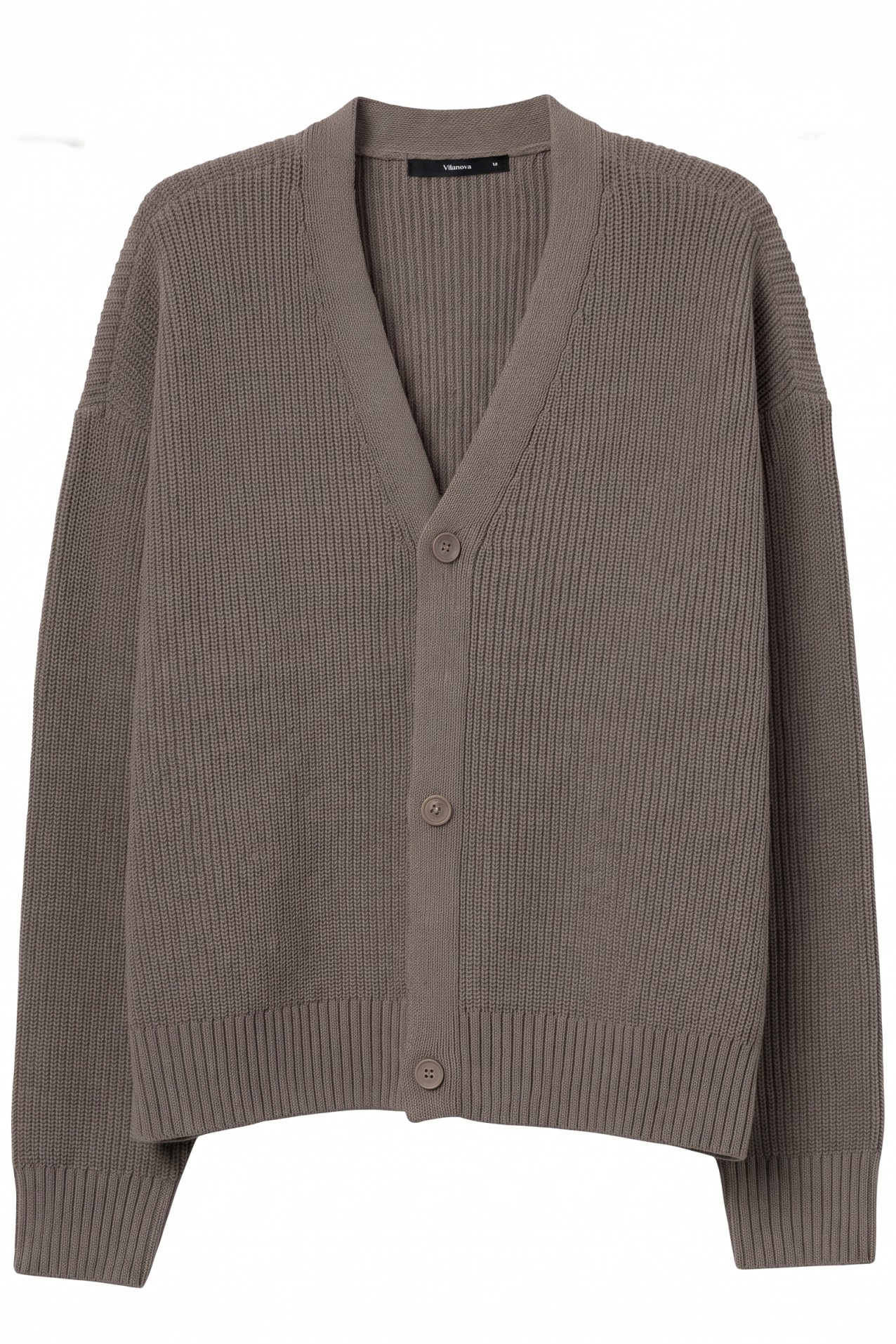 Brown Oversized Knit Cardigan