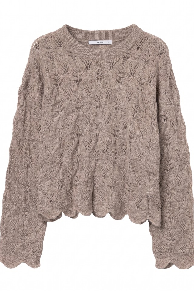 Beige Openwork Knit Sweater Beige Openwork Knit Sweater