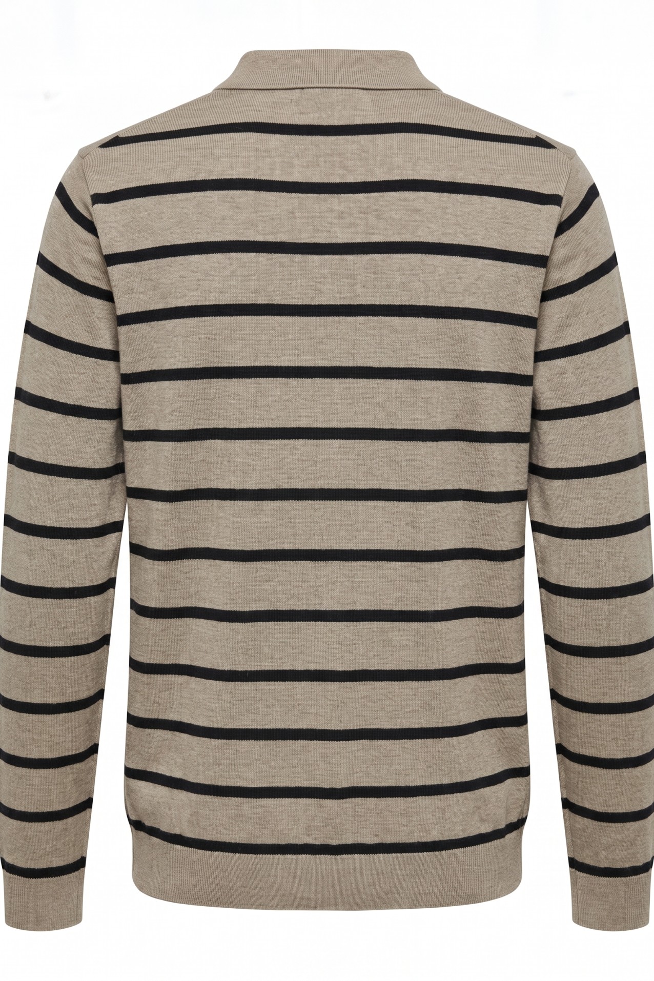 Brown Striped Knit Polo