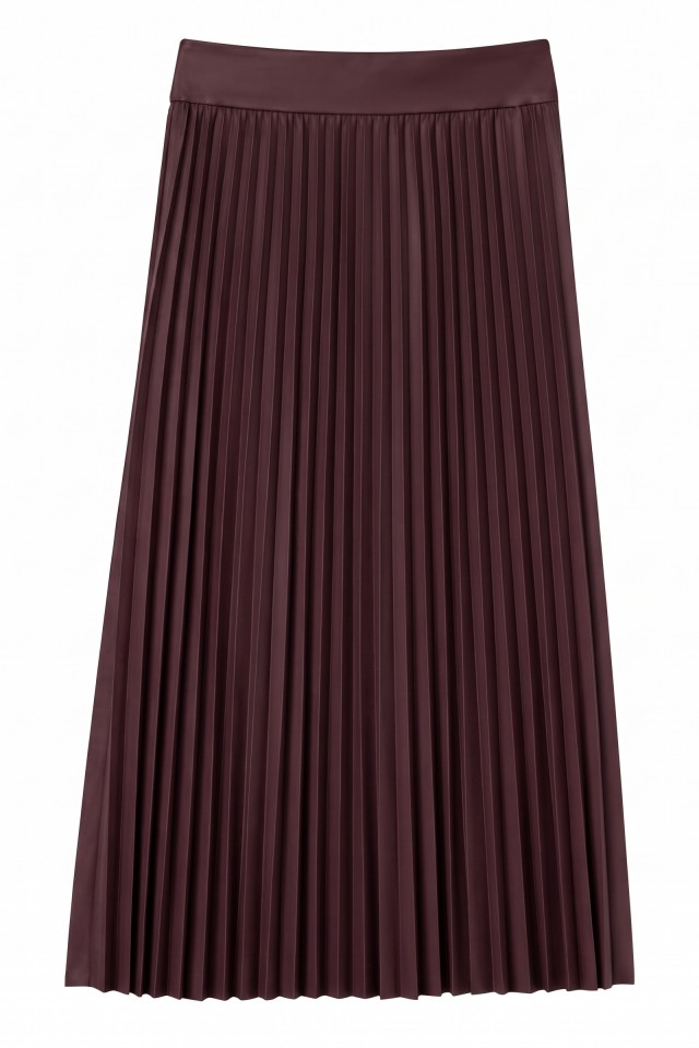 Burgundy Pleated Midi Skirt Burgundy Pleated Midi Skirt